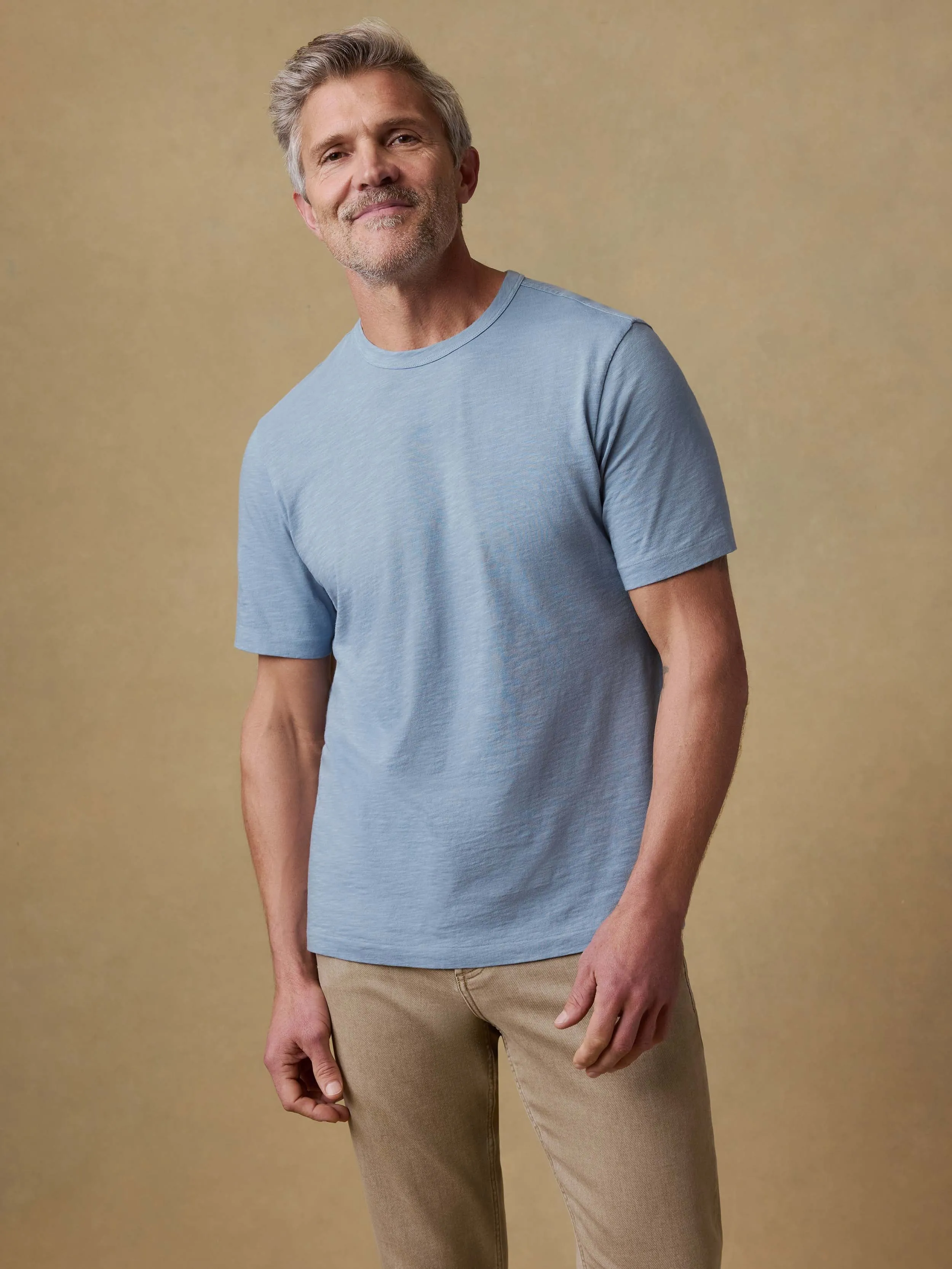 Sunwashed Regenerative Tee - Crystal Cascade sold by Faherty