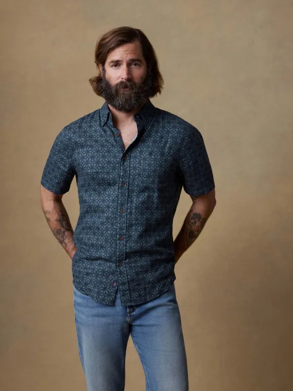 Short-Sleeve Breeze Shirt - Spruce Lotus Tile sold by Faherty