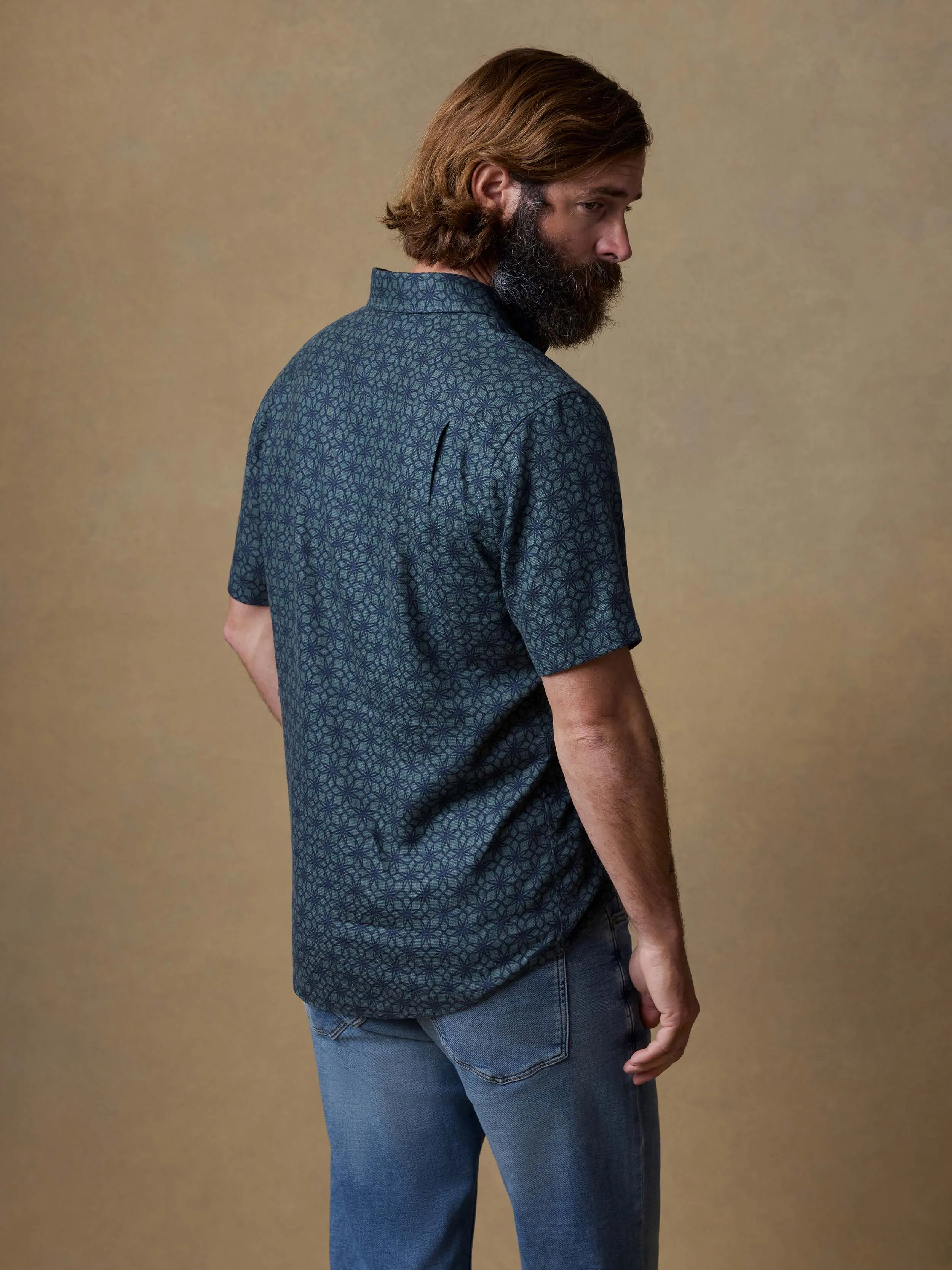 Short-Sleeve Breeze Shirt - Spruce Lotus Tile sold by Faherty product image thumbnail 3