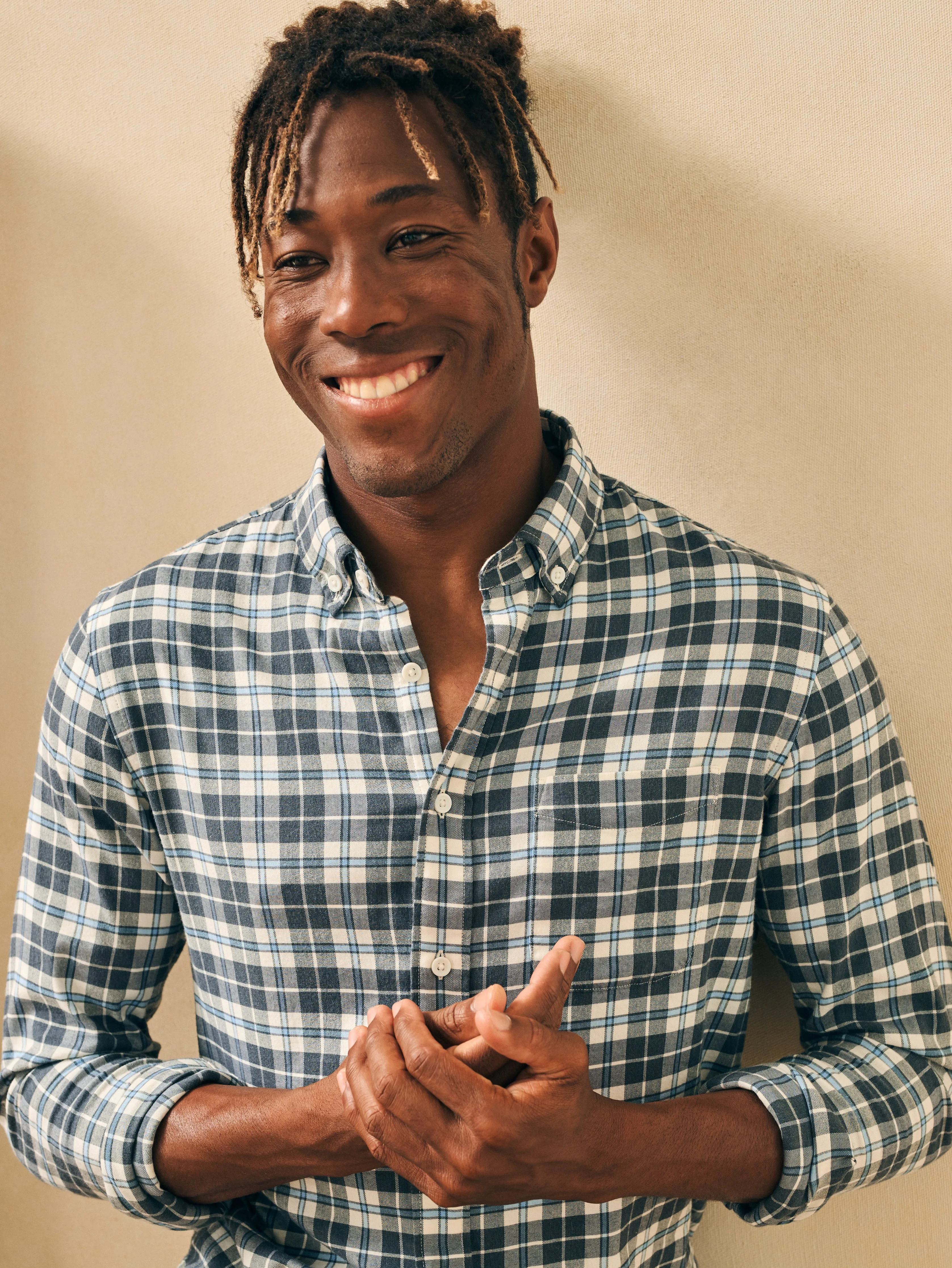 Featherweight Flannel Shirt - Key Rock Plaid sold by Faherty product image thumbnail 3