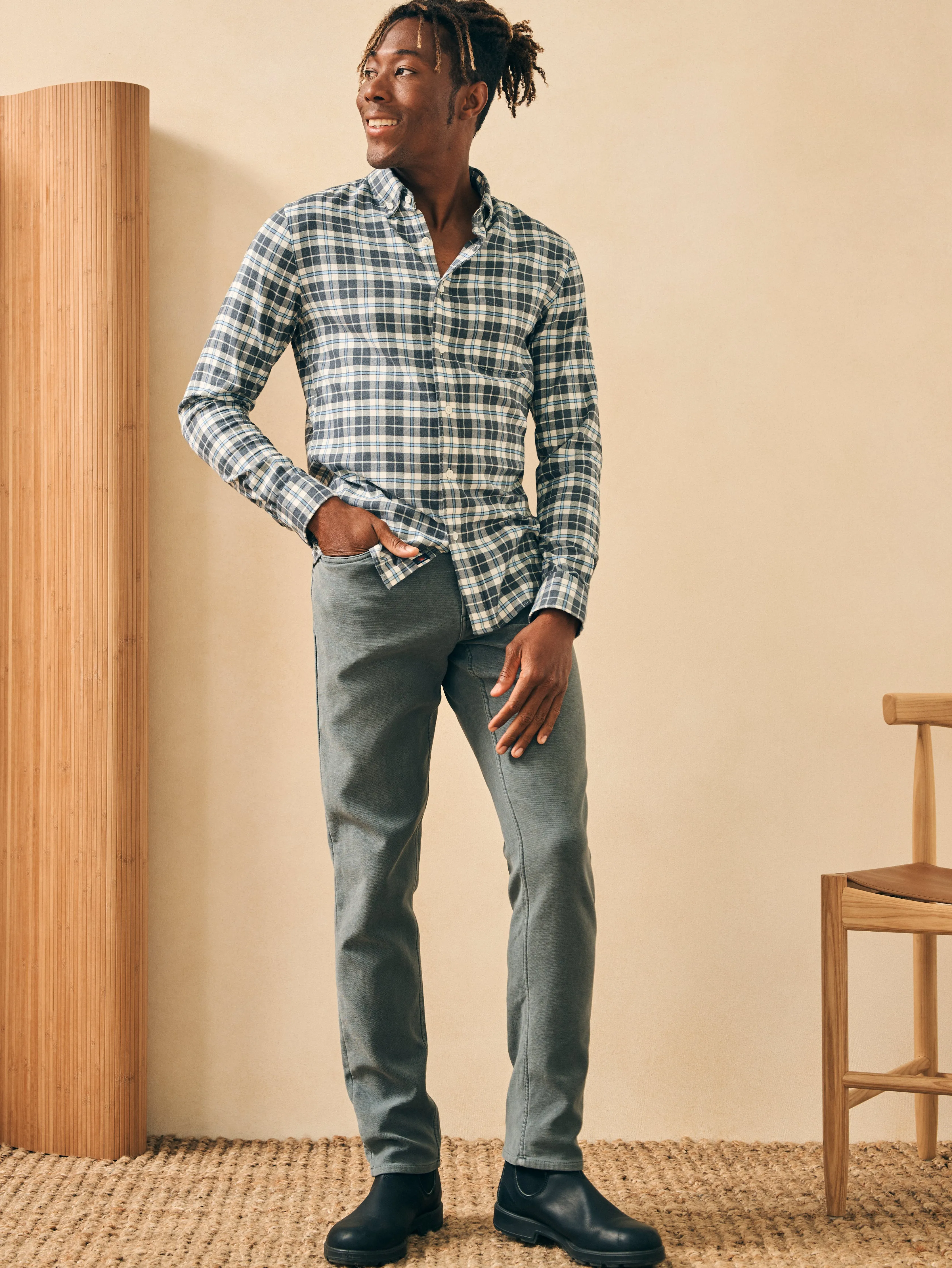 Featherweight Flannel Shirt - Key Rock Plaid sold by Faherty product image thumbnail 4