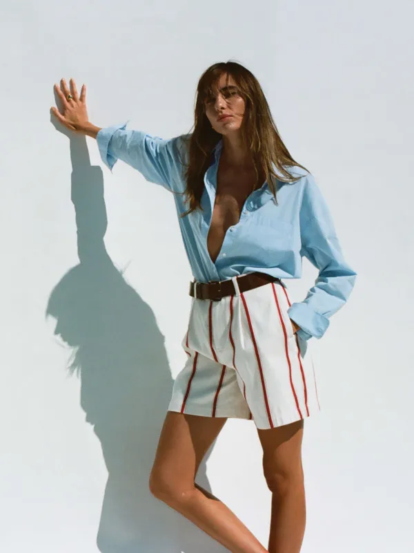 Coastal Poplin Relaxed Shirt - Blue Current sold by Faherty