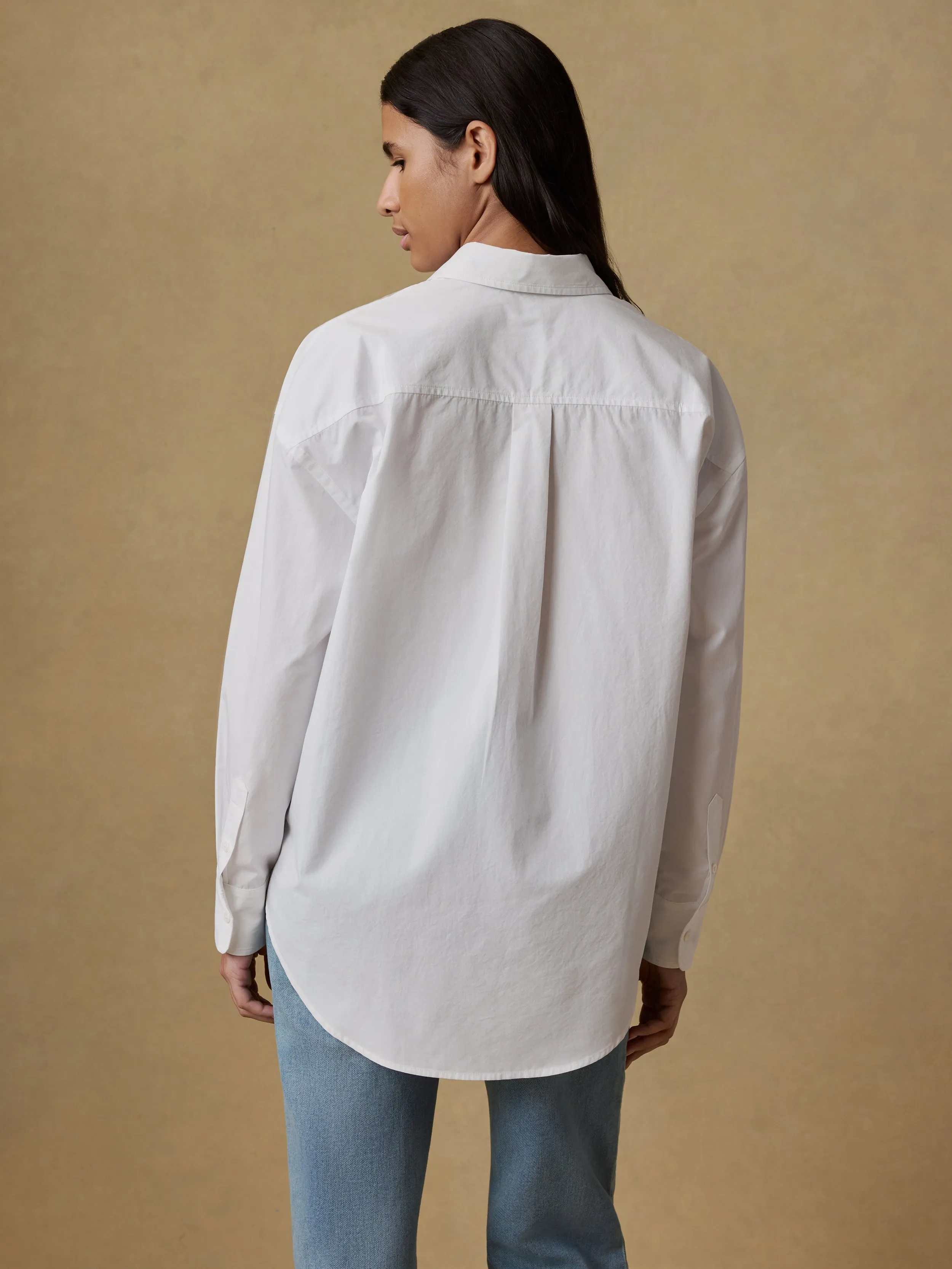 Coastal Poplin Relaxed Shirt - White sold by Faherty product image thumbnail 5