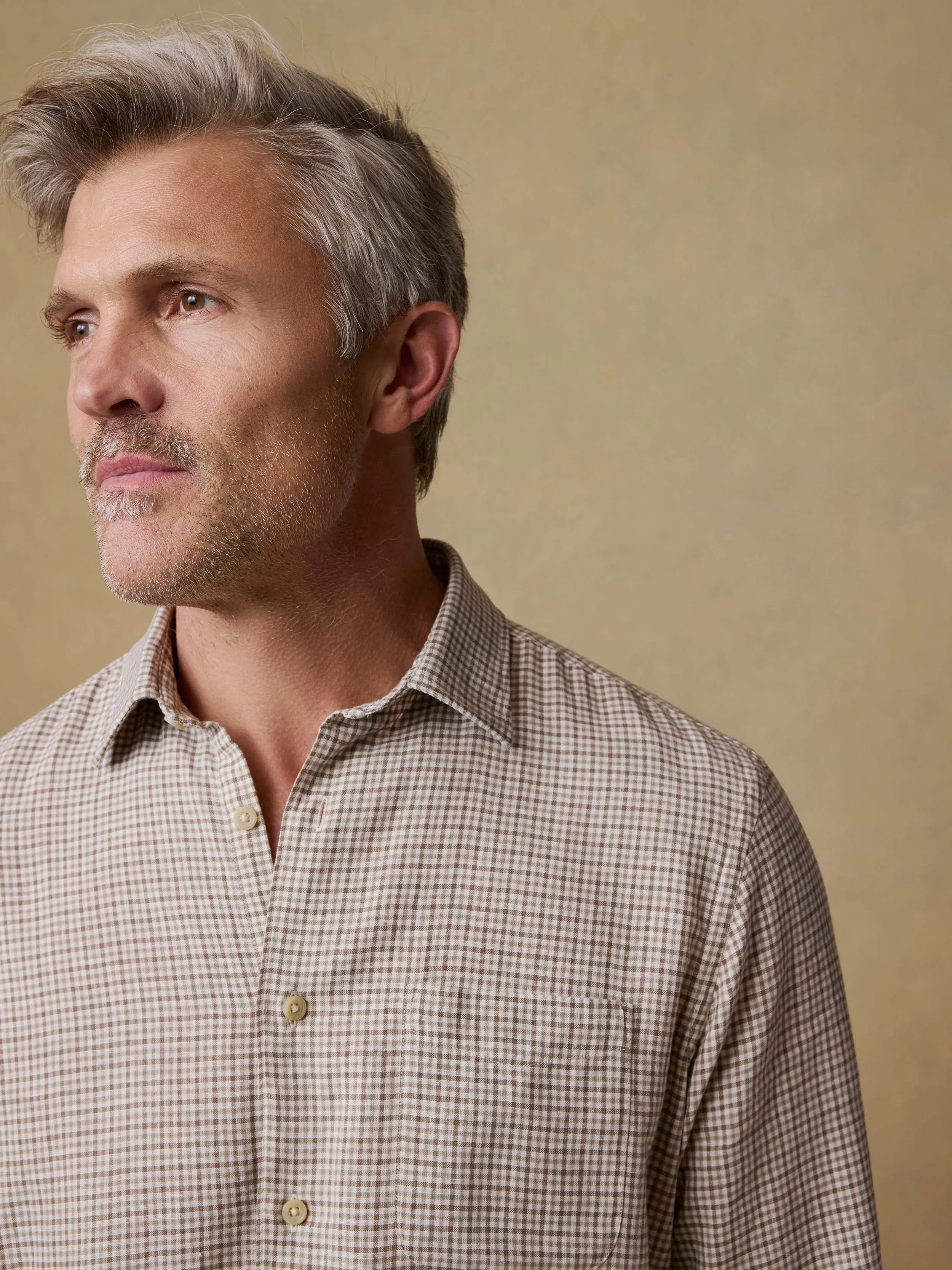 Palmetto Shirt - Stone Palm Check sold by Faherty product image thumbnail 5