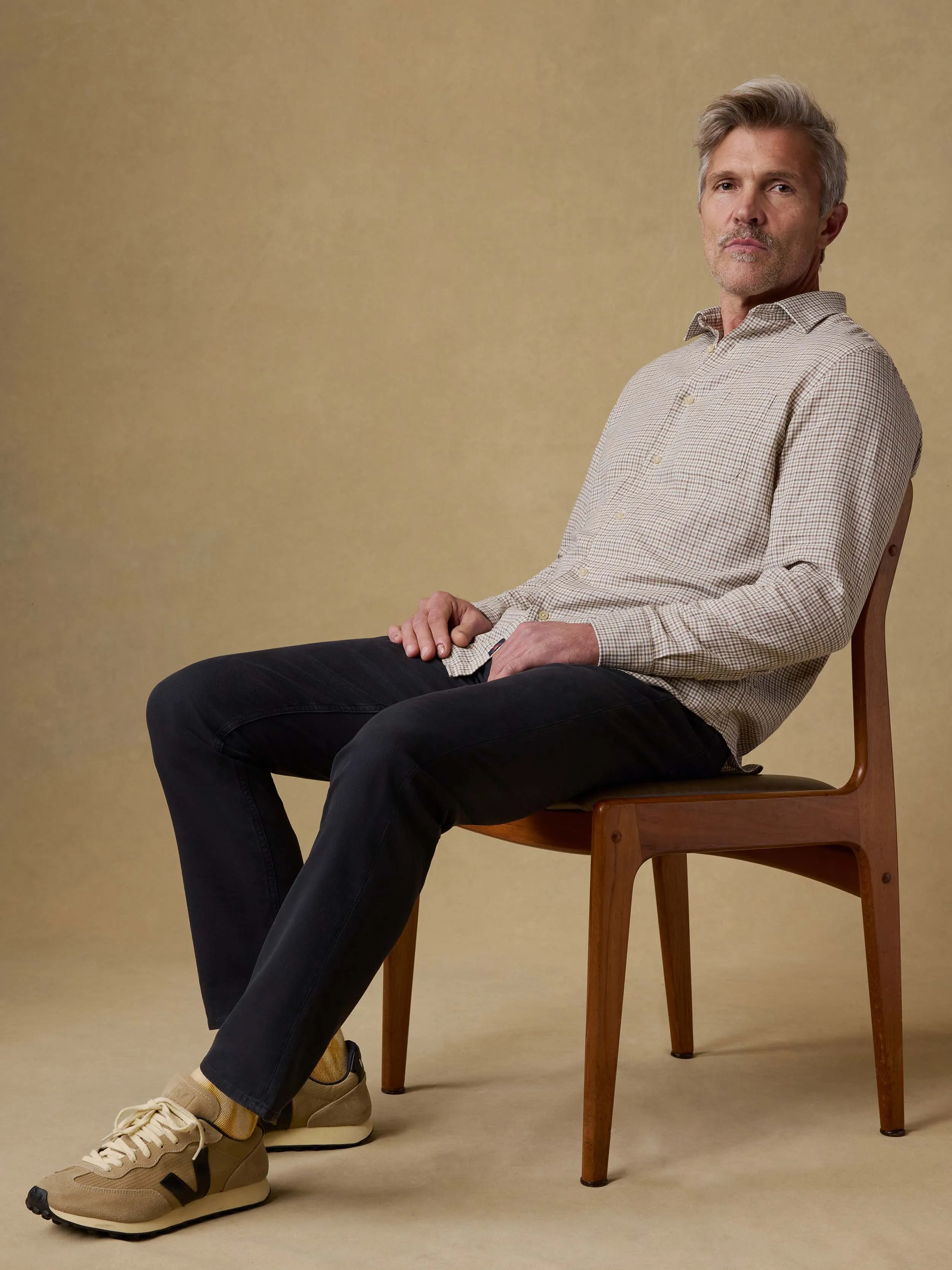 Palmetto Shirt - Stone Palm Check sold by Faherty