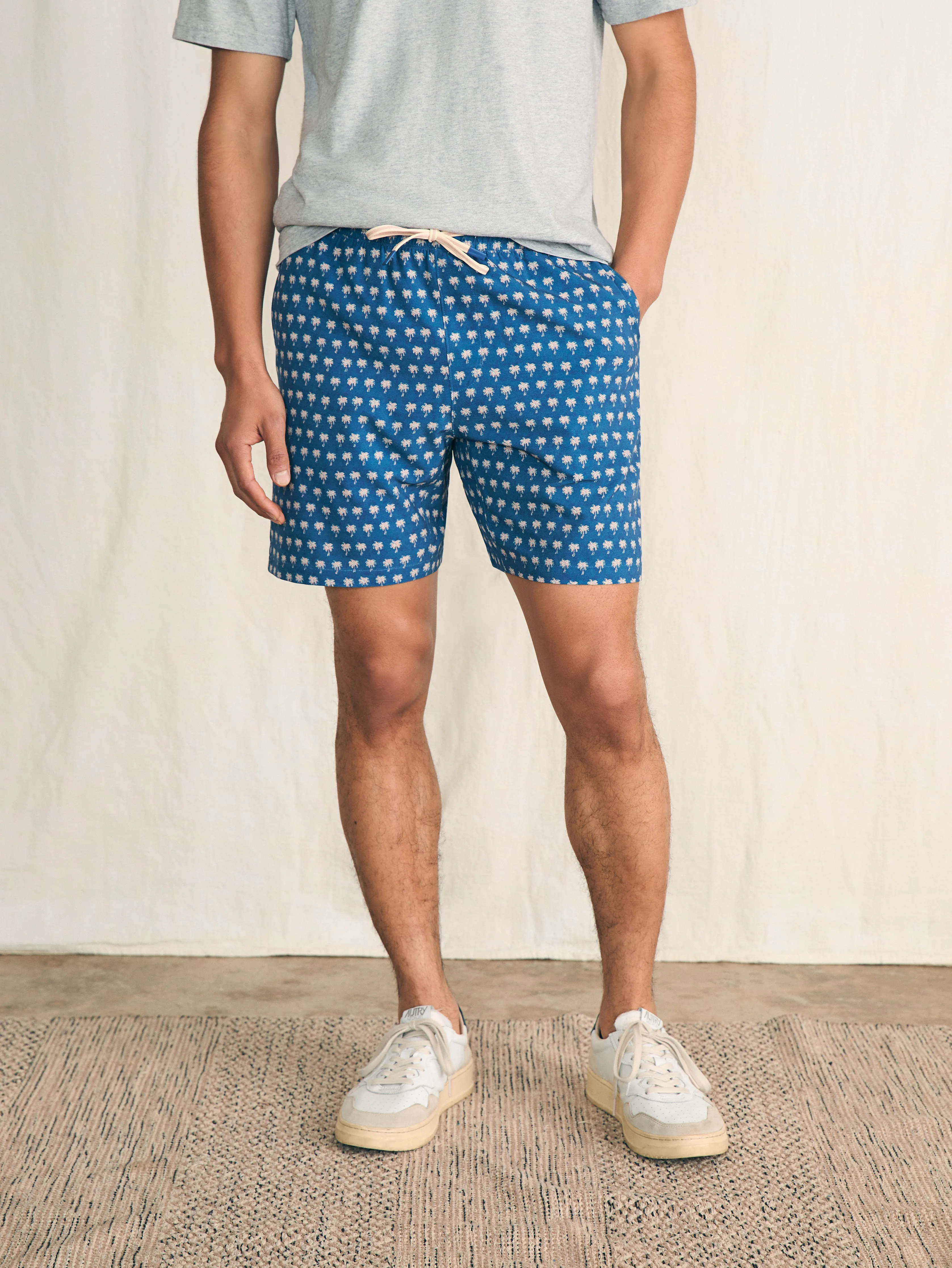 Shorelite Active Swim Short (7" Inseam) - Navy Block Palm sold by Faherty product image thumbnail 2