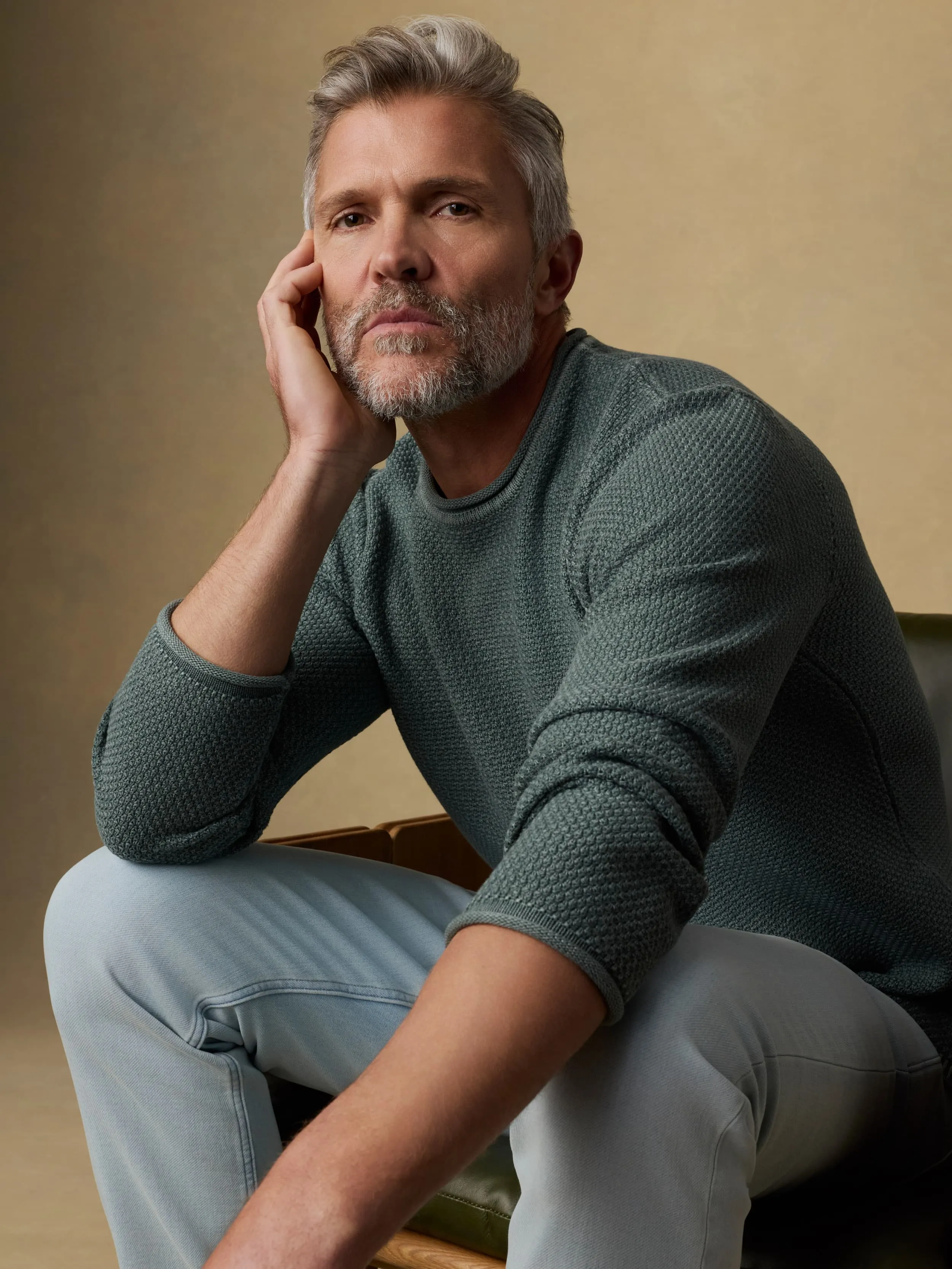 Sunwashed Dockside Sweater - Mountain Olive sold by Faherty product image thumbnail 4