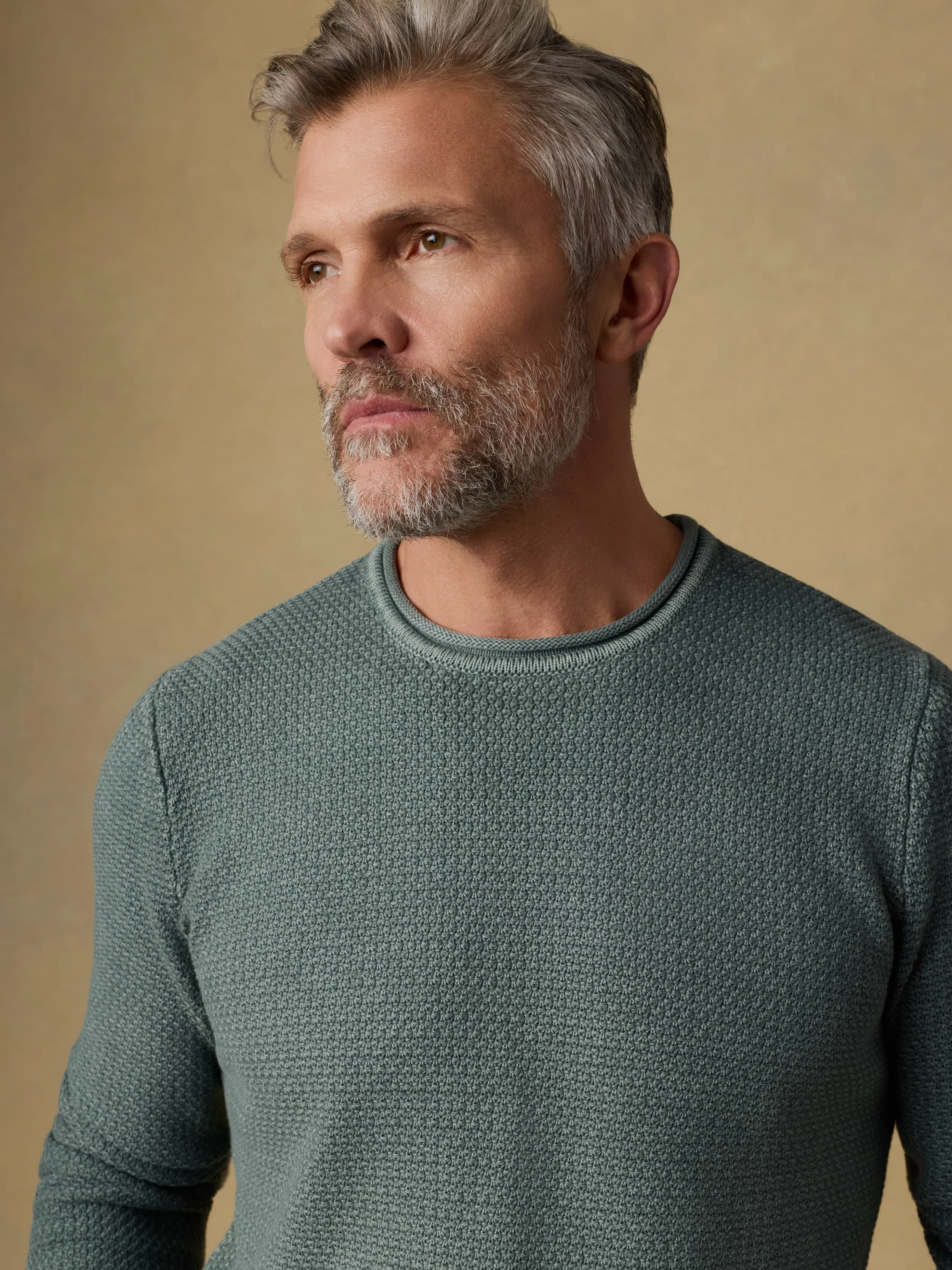 Sunwashed Dockside Sweater - Mountain Olive sold by Faherty product image thumbnail 2