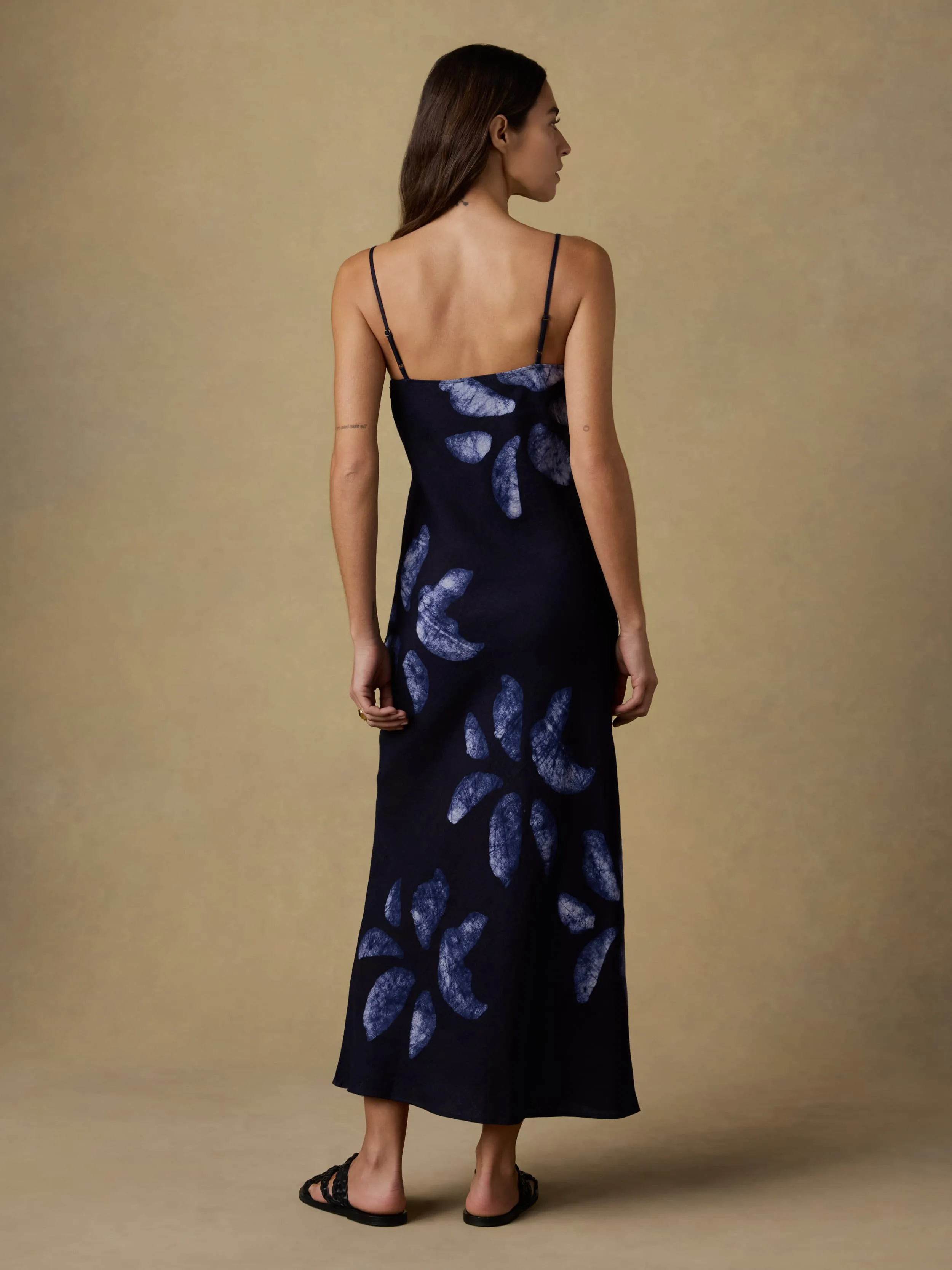 Mia Slip Dress - Midnight Batik Floral sold by Faherty product image thumbnail 3