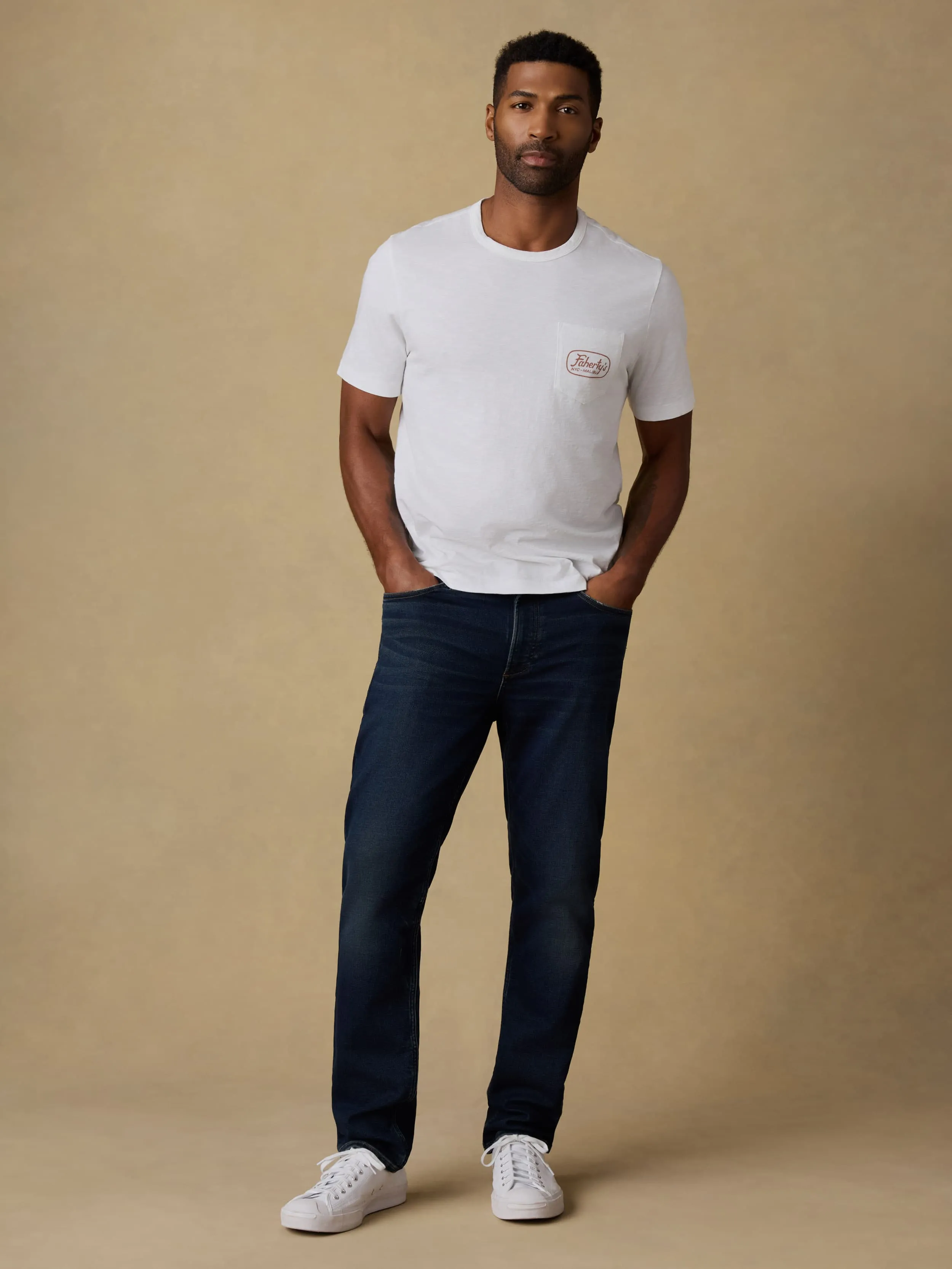 Surf Shop Sunwashed Pocket Tee - White sold by Faherty product image thumbnail 4