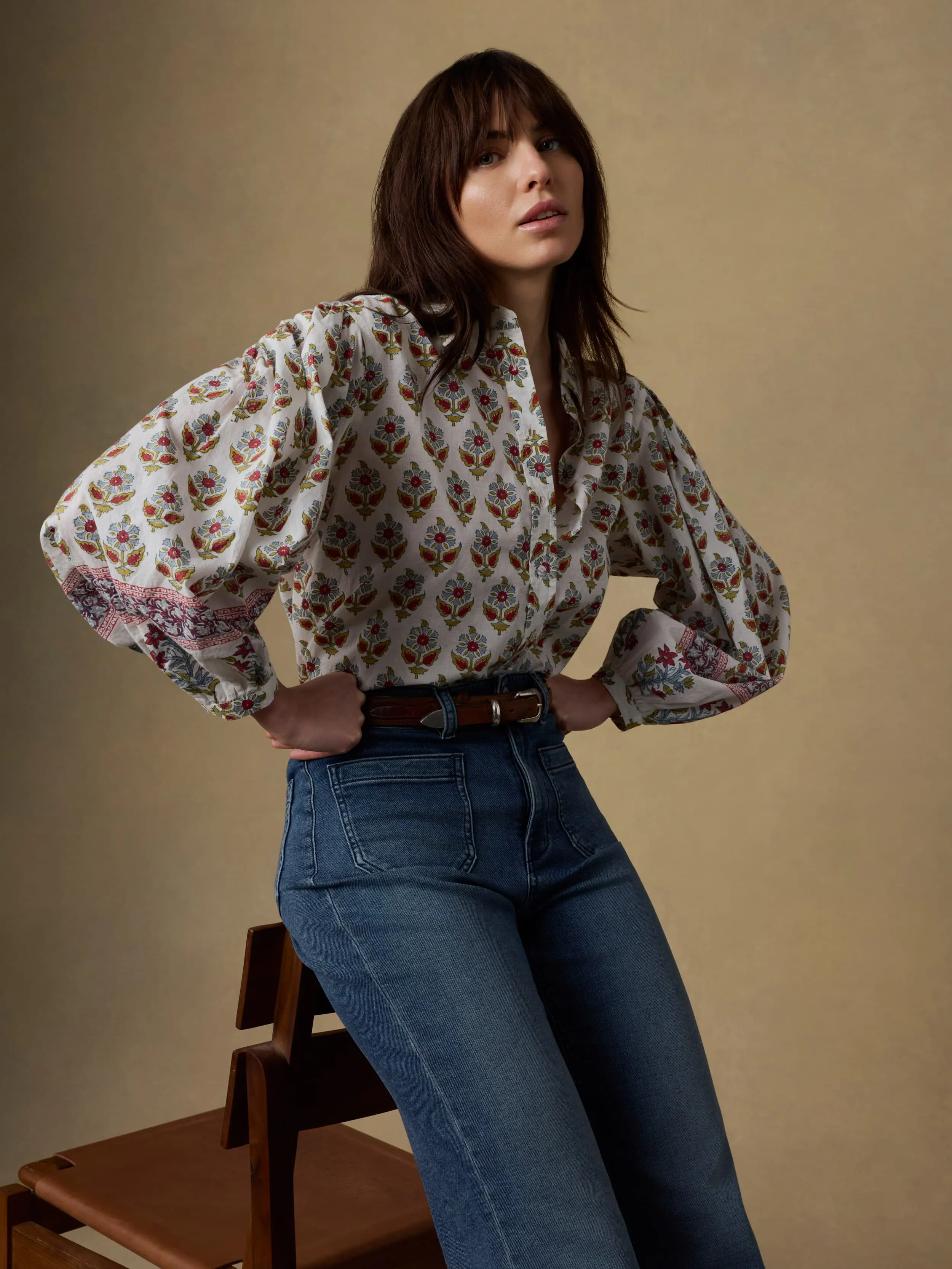 Suki Blouse - Antique Bouquet sold by Faherty product image thumbnail 3