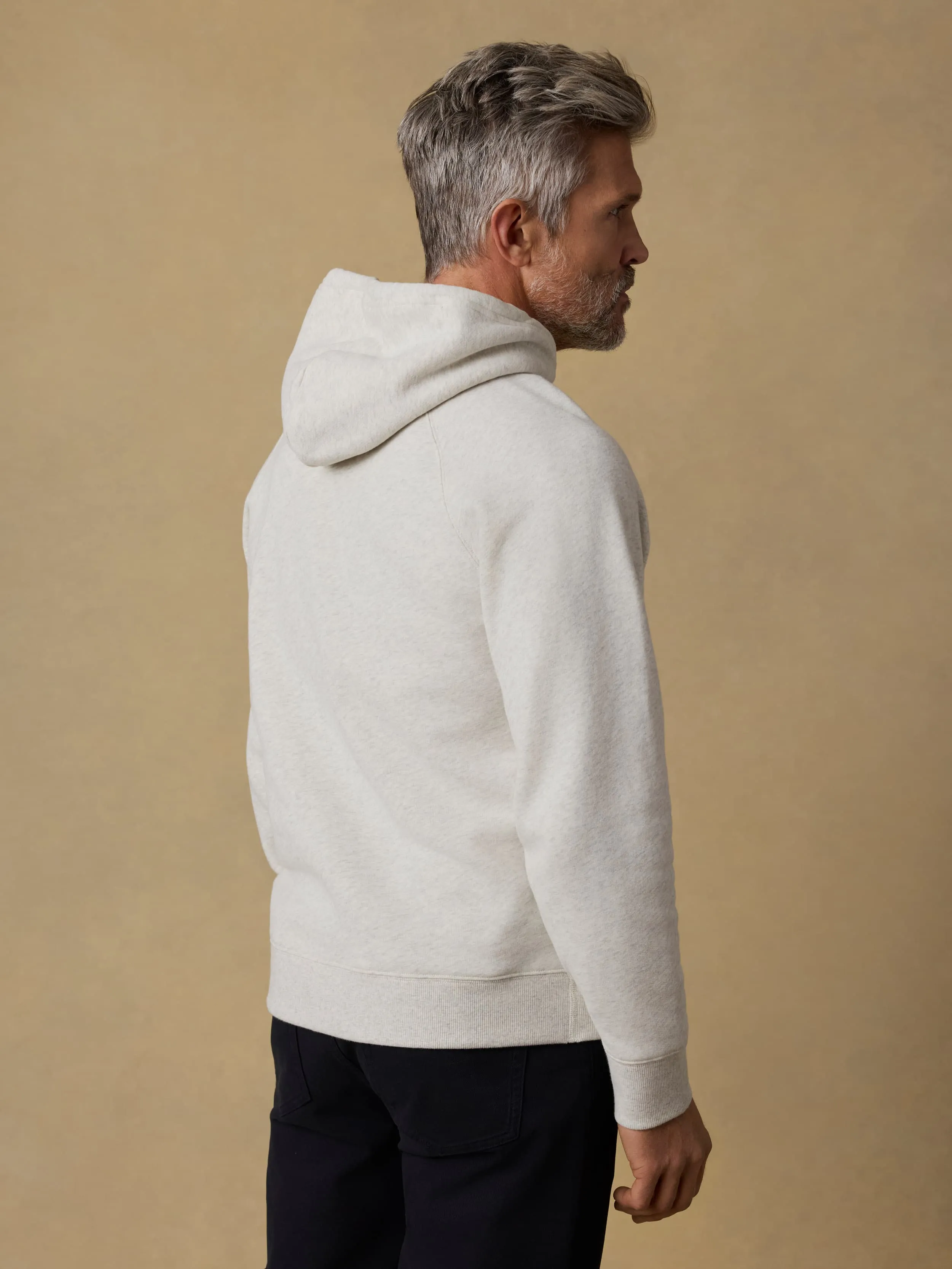 Surf Shop High Standard Fleece Hoodie - Antique Ivory Heather sold by Faherty product image thumbnail 3