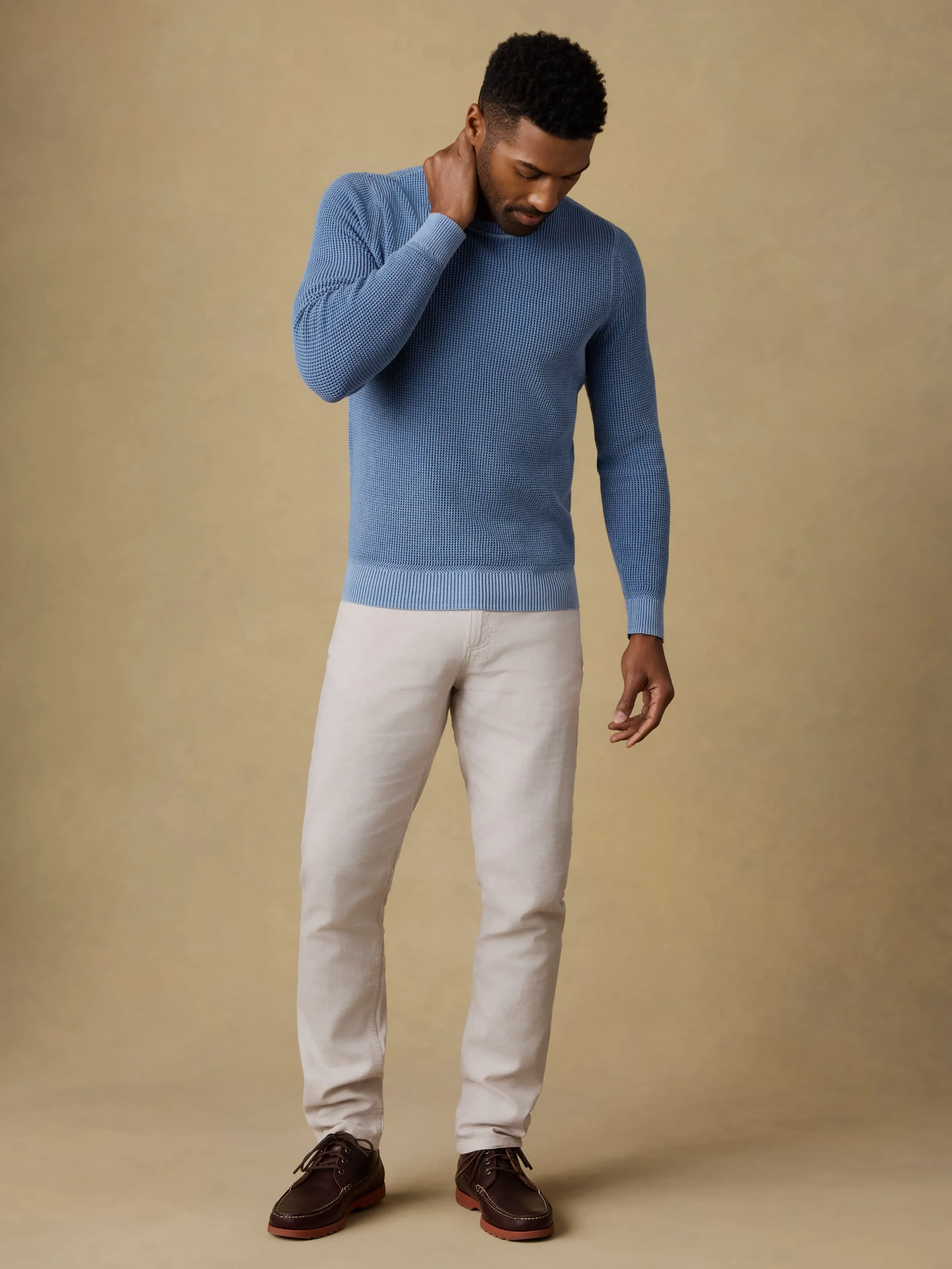 Sunwashed Crewneck Sweater - Blue Sea sold by Faherty product image thumbnail 4