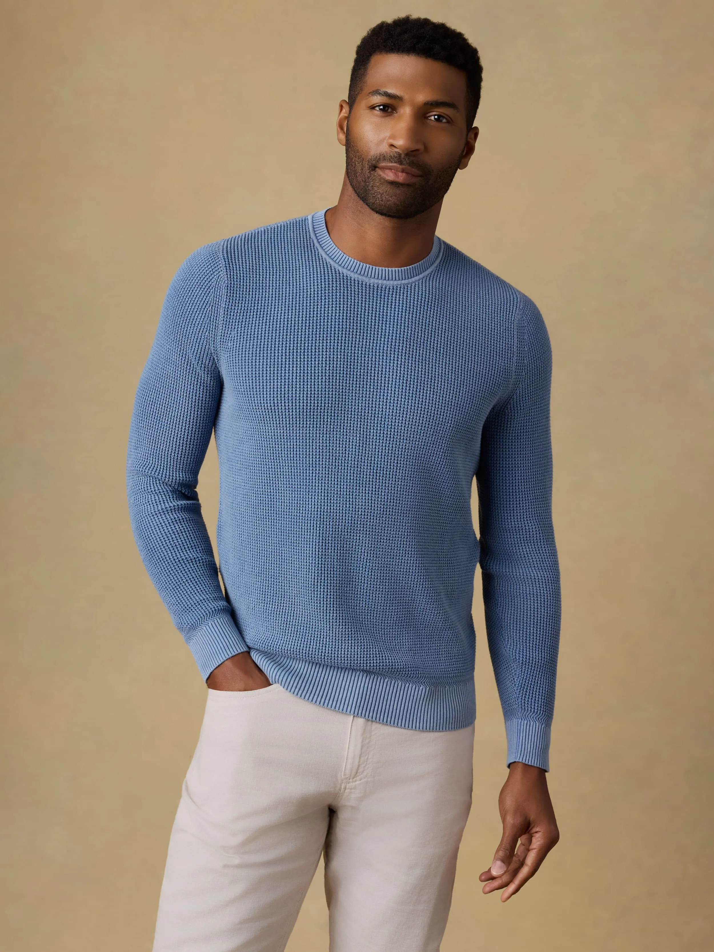 Sunwashed Crewneck Sweater - Blue Sea sold by Faherty product image thumbnail 2
