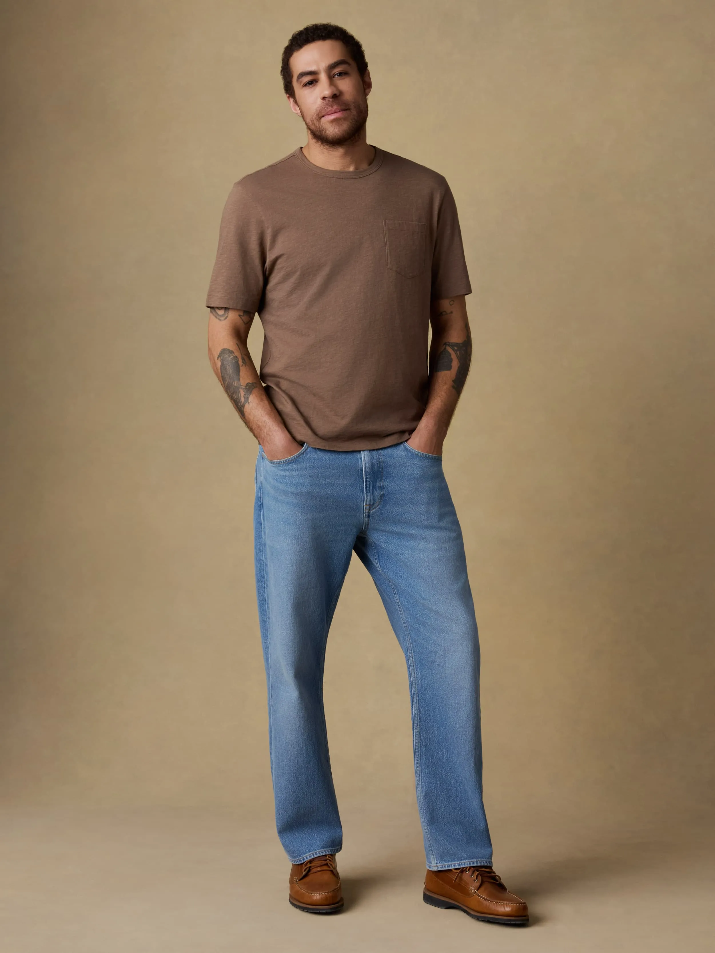 Sunwashed Regenerative Pocket Tee - Island Brown sold by Faherty product image thumbnail 2