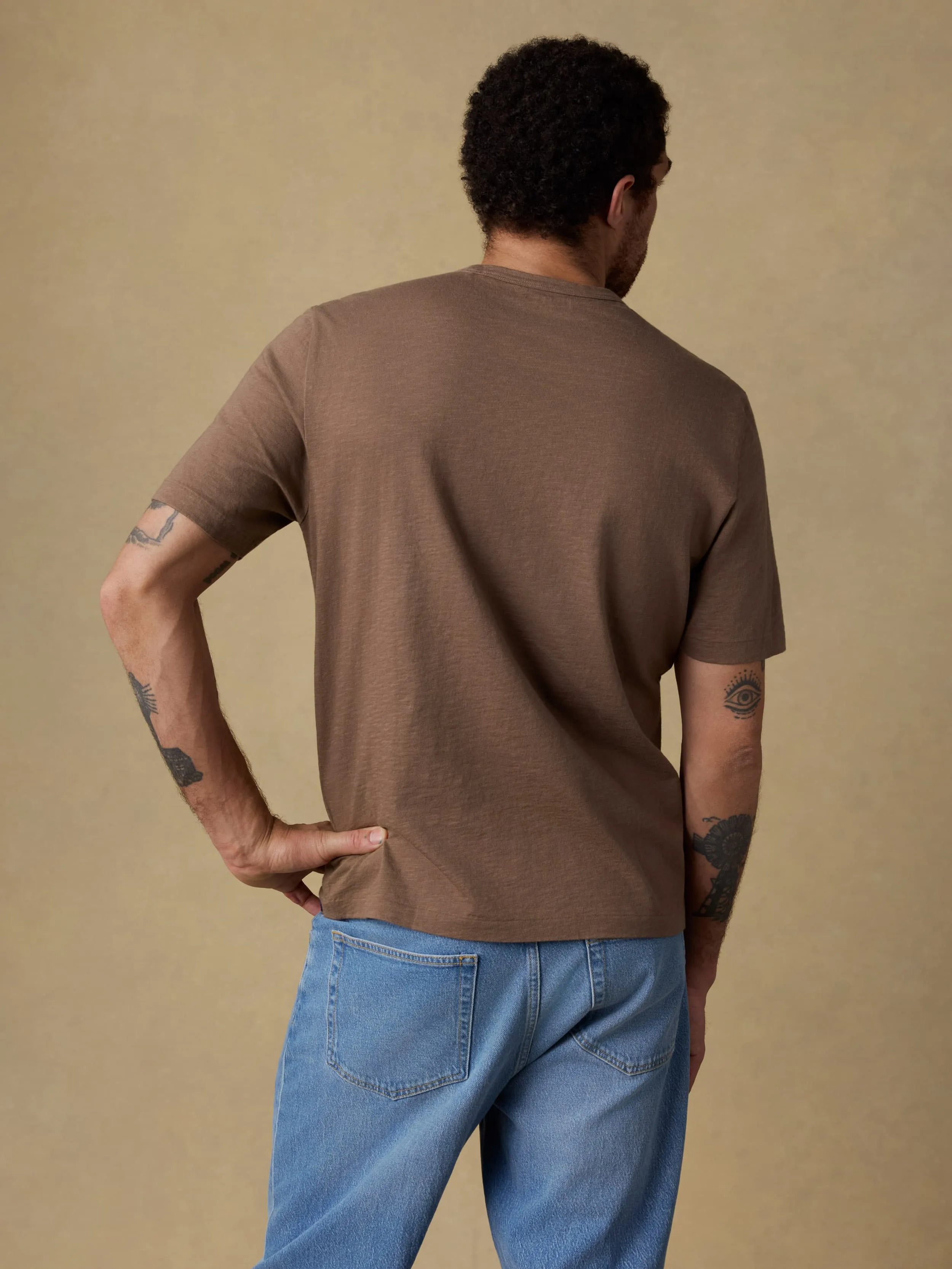 Sunwashed Regenerative Pocket Tee - Island Brown sold by Faherty product image thumbnail 3