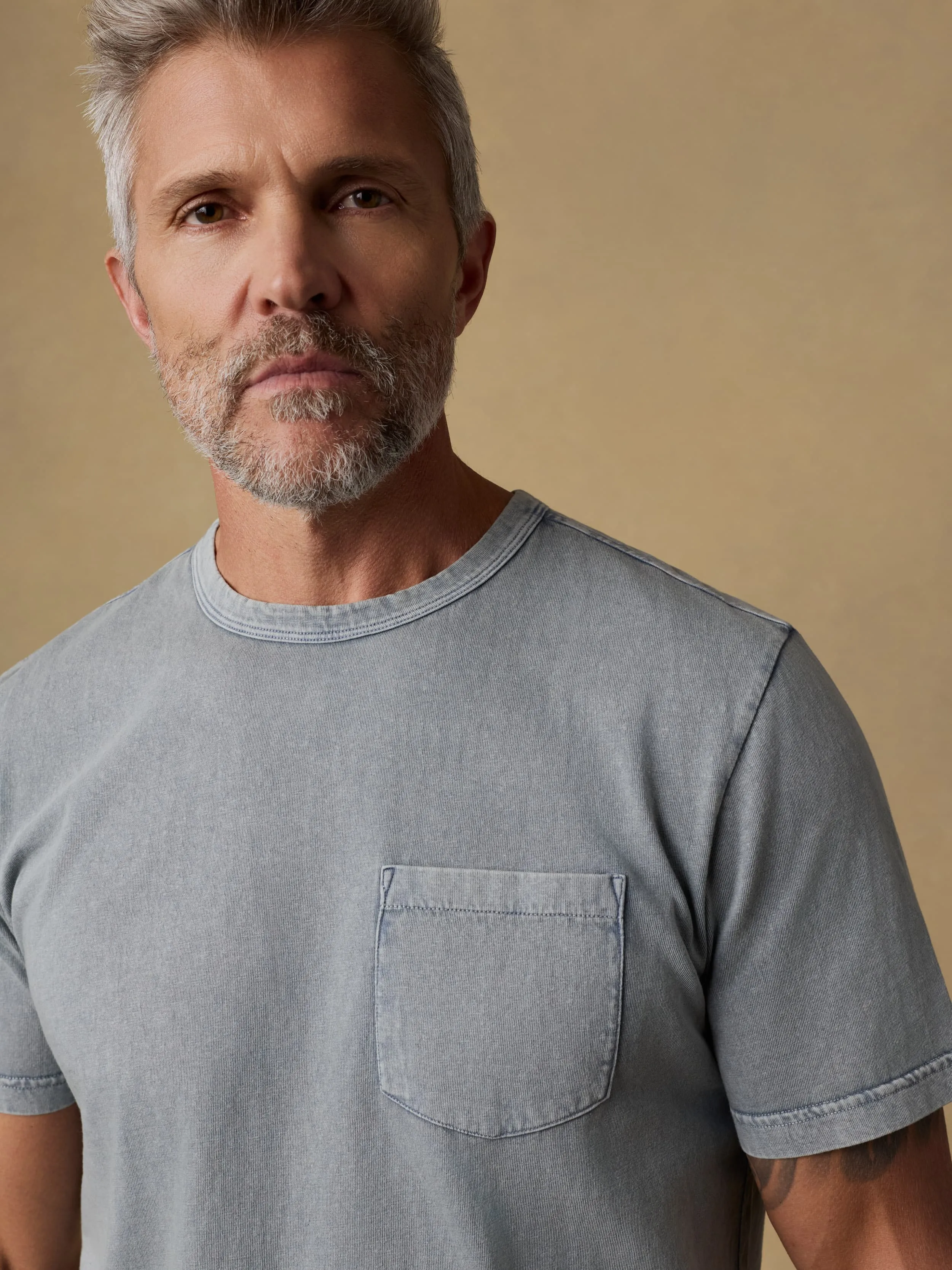 Short-Sleeve Recycled Cotton Tee - Lakeshore Grey sold by Faherty product image thumbnail 4