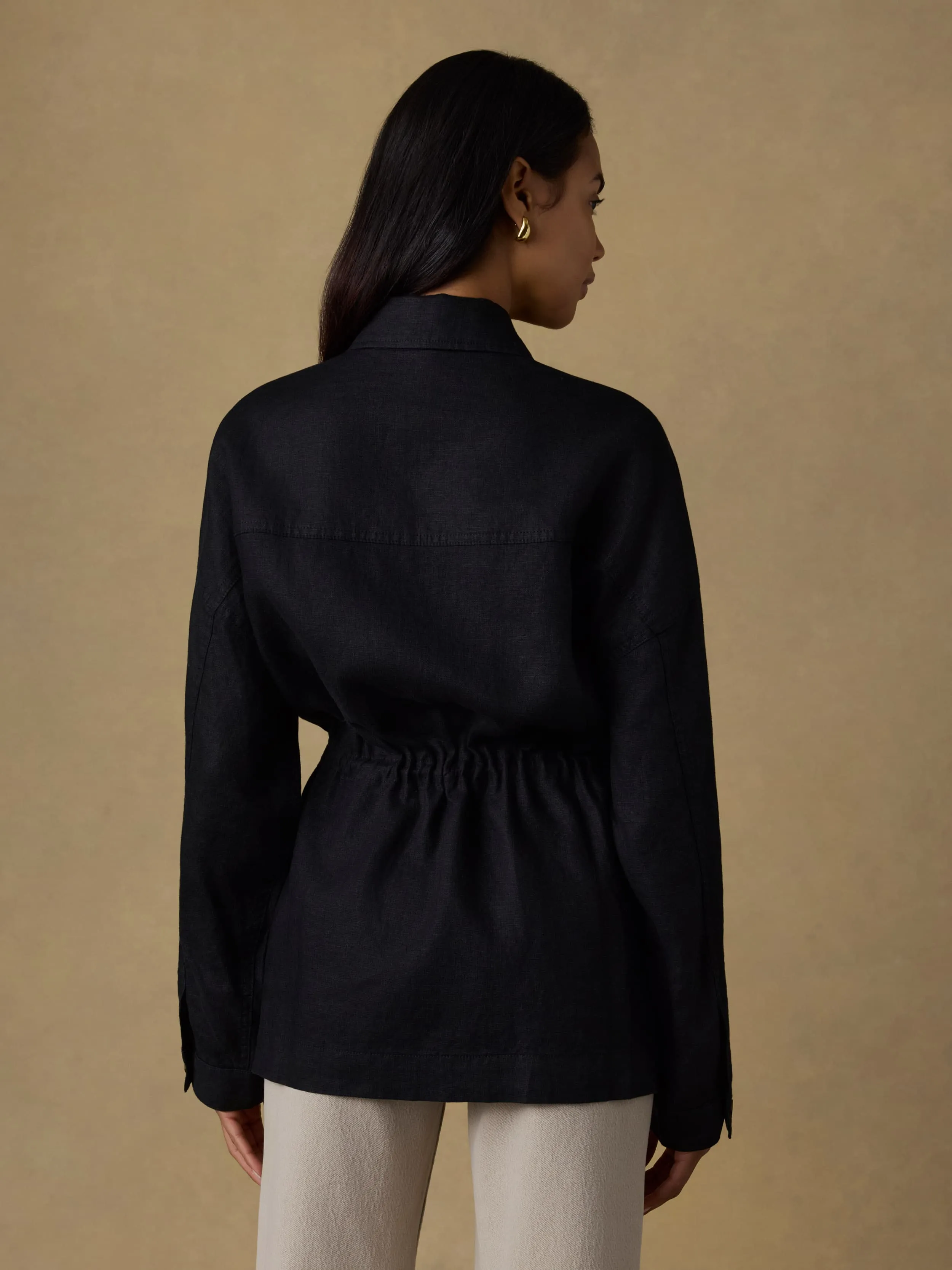 Sun Strider Linen Utility Jacket - Black sold by Faherty product image thumbnail 5
