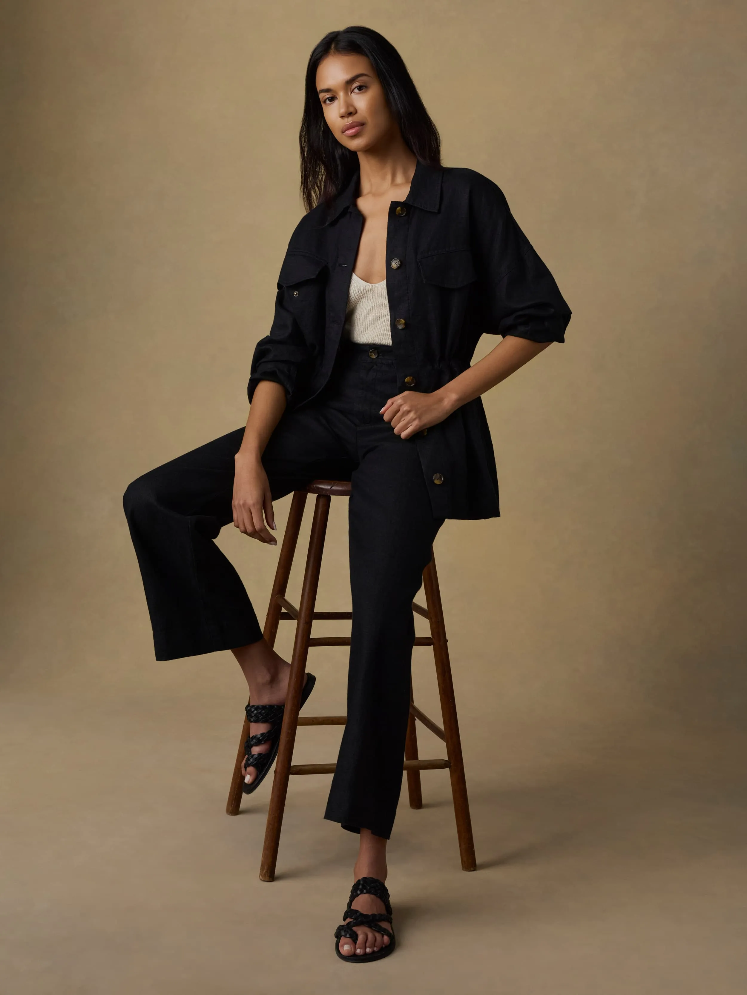 Sun Strider Linen Utility Jacket - Black sold by Faherty product image thumbnail 2