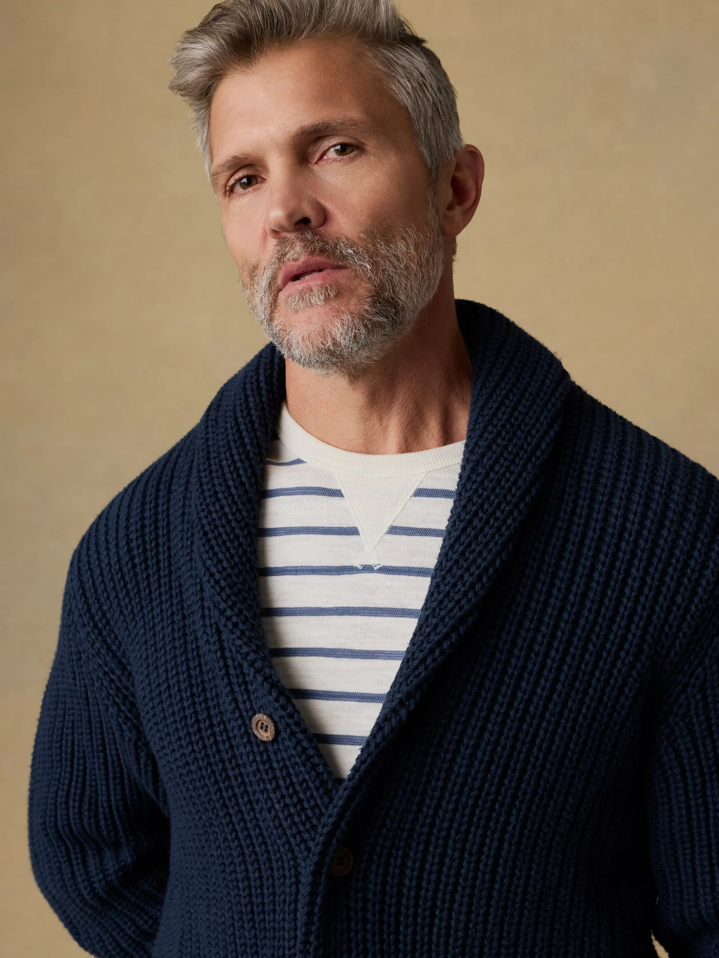 Cotton Cardigan - Playa Navy sold by Faherty product image thumbnail 4
