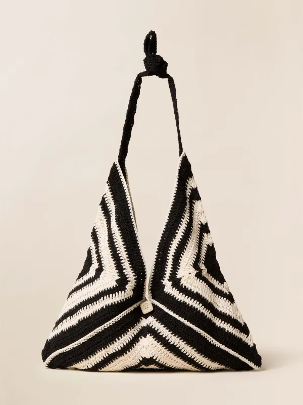 Riviera Crochet Bag - Black made by Faherty