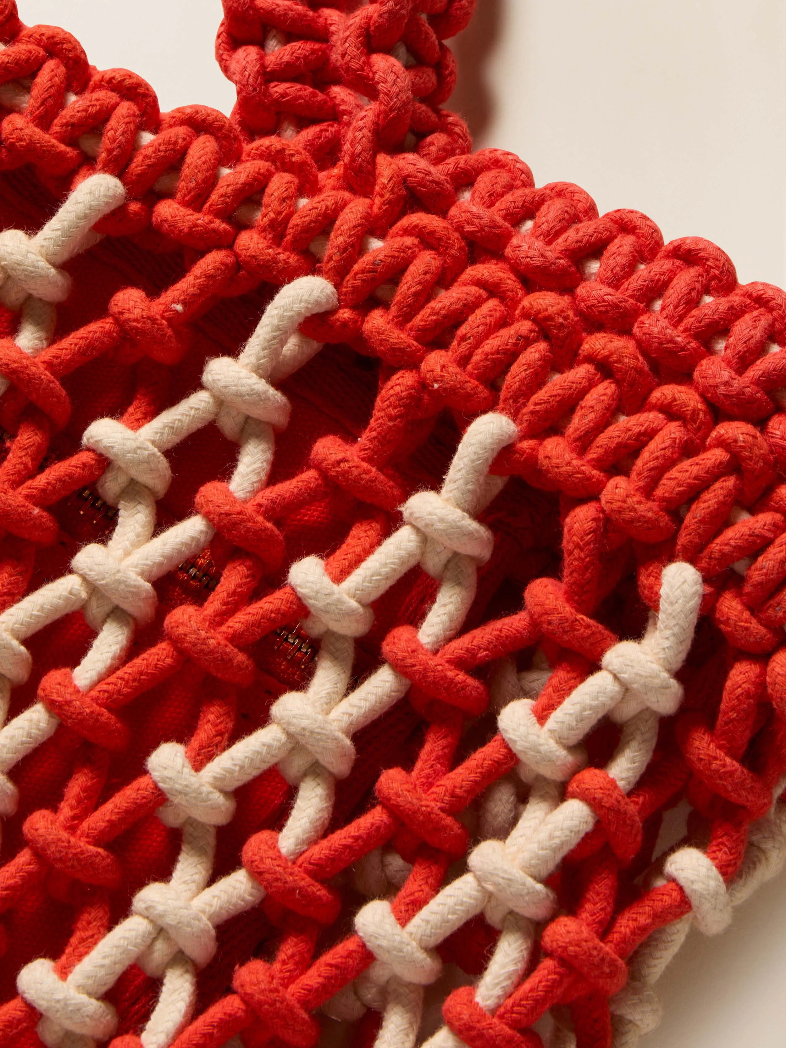 Sunwashed Macrame Tote - Poppy Red sold by Faherty product image thumbnail 4