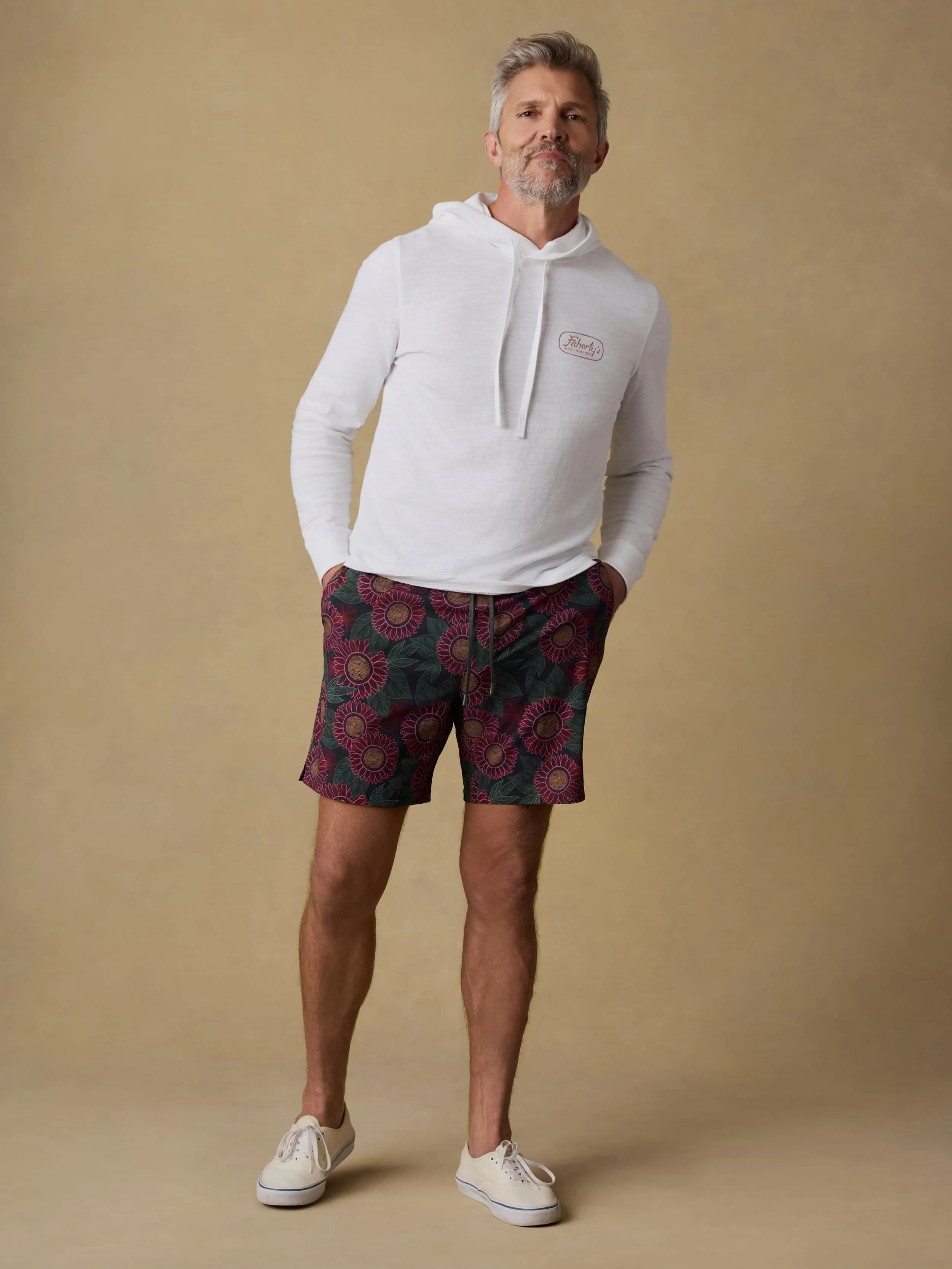 Shorelite Trunk (7") - Black Floral Road sold by Faherty product image thumbnail 4