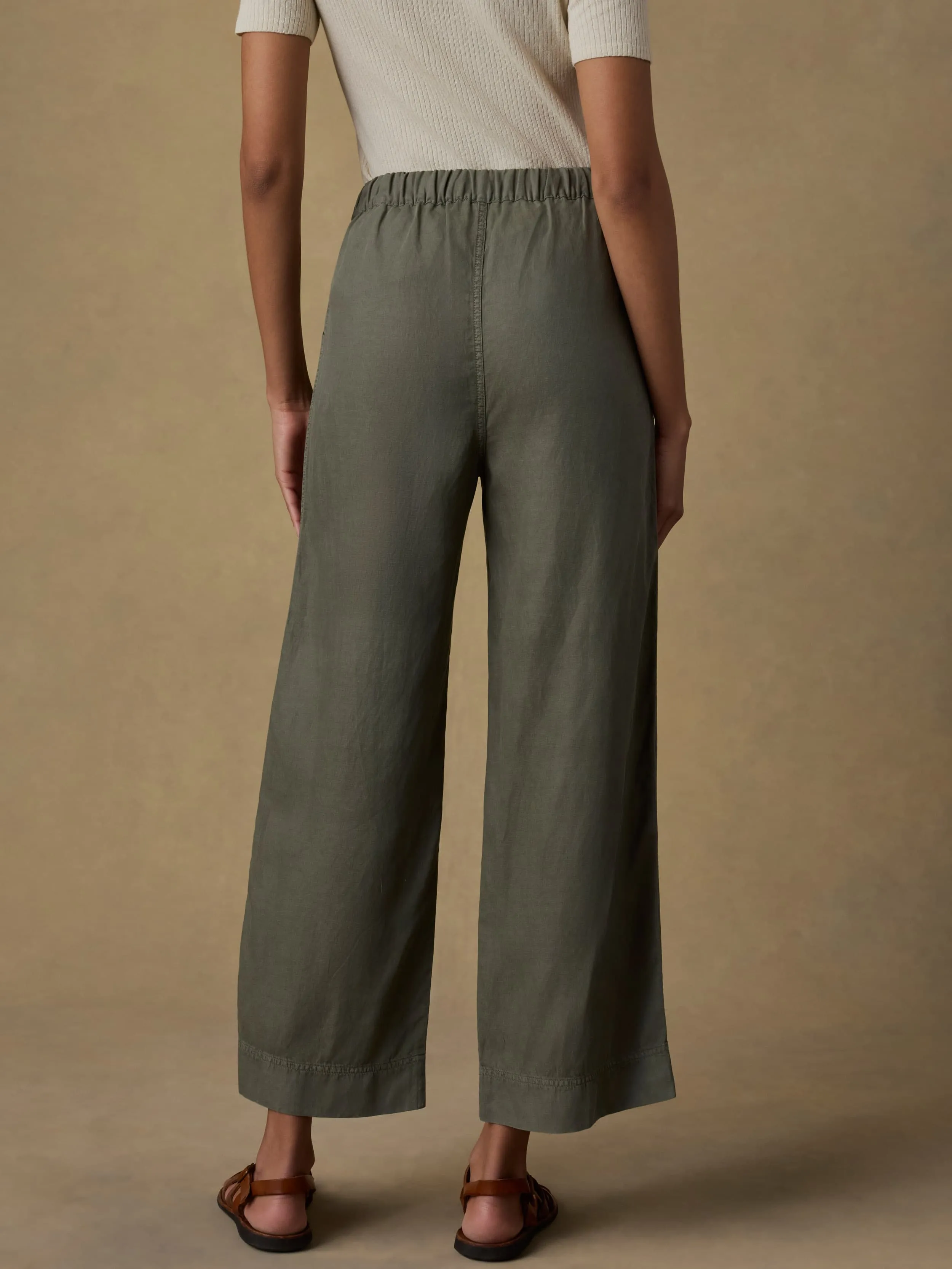 Topanga Drape Ankle Pant - Thyme sold by Faherty product image thumbnail 4