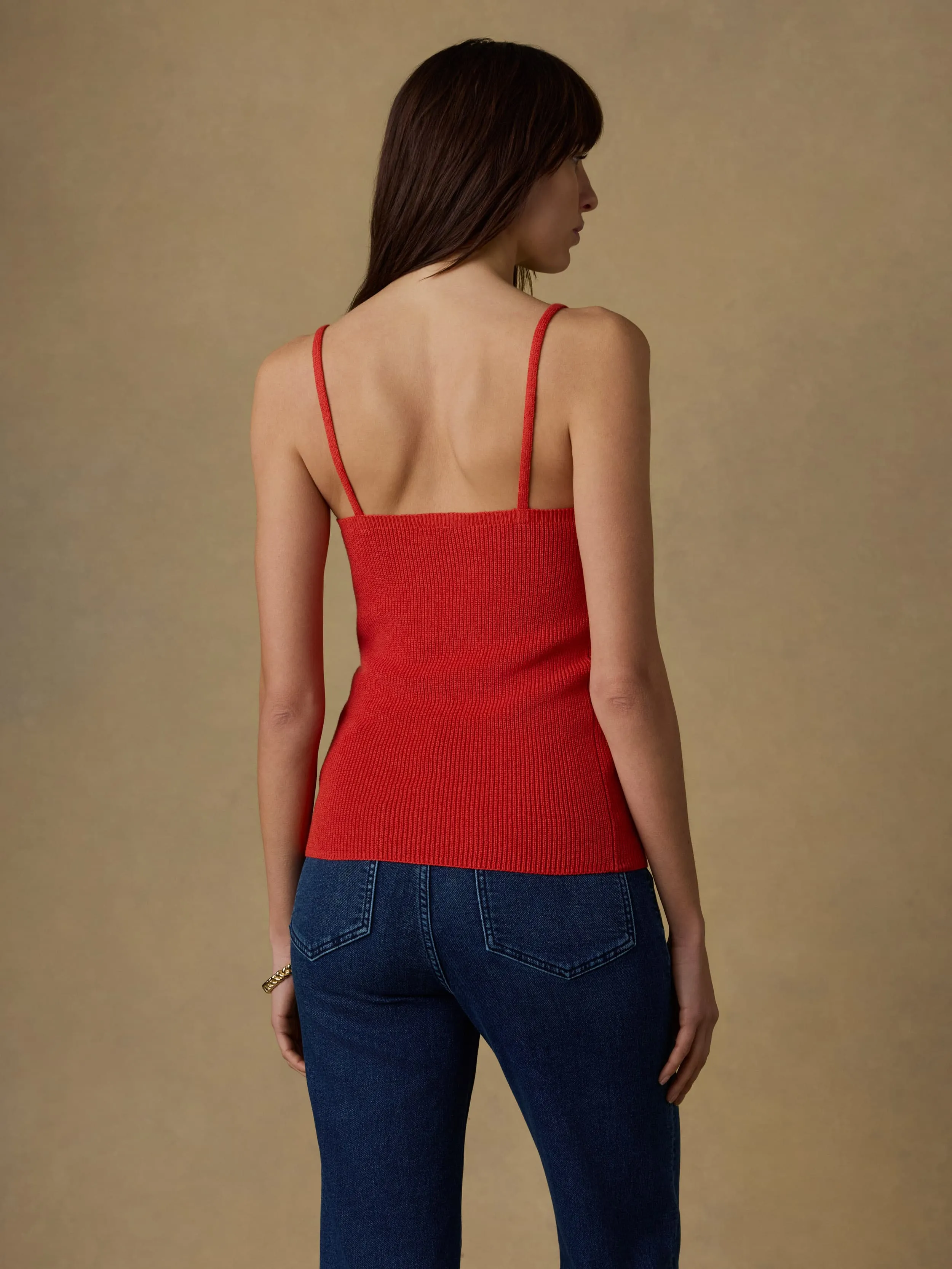Miramar Linen Sweater Cami - Poppy Red sold by Faherty product image thumbnail 3