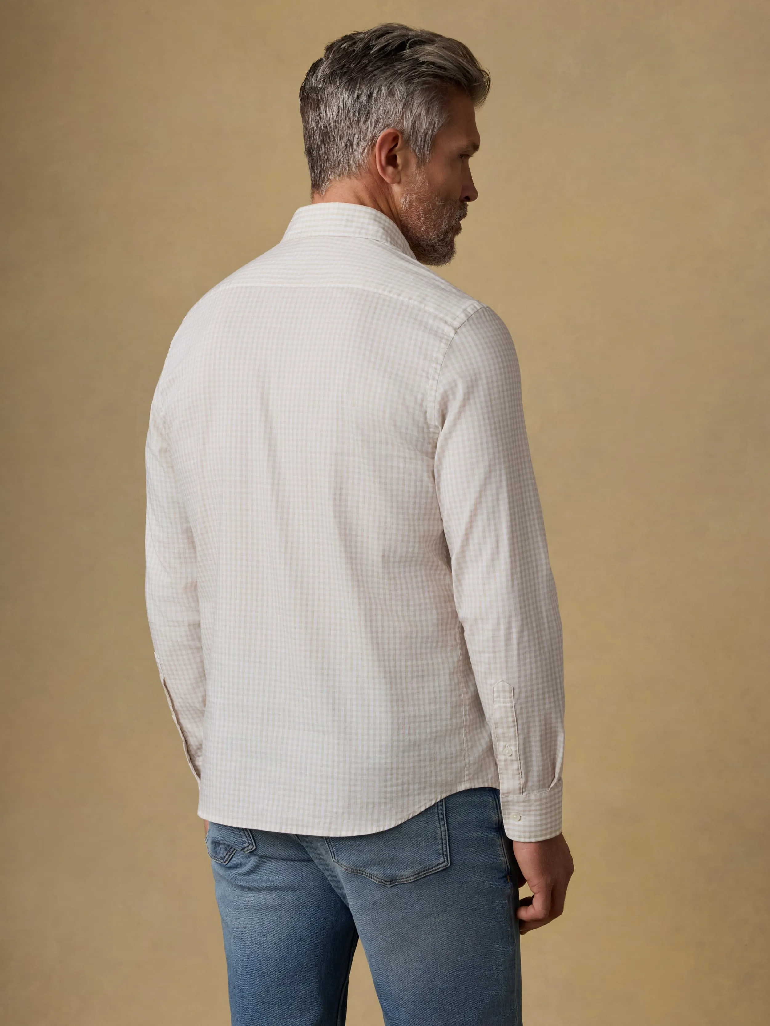 The Movement™ Shirt - Faded Khaki Gingham sold by Faherty product image thumbnail 3