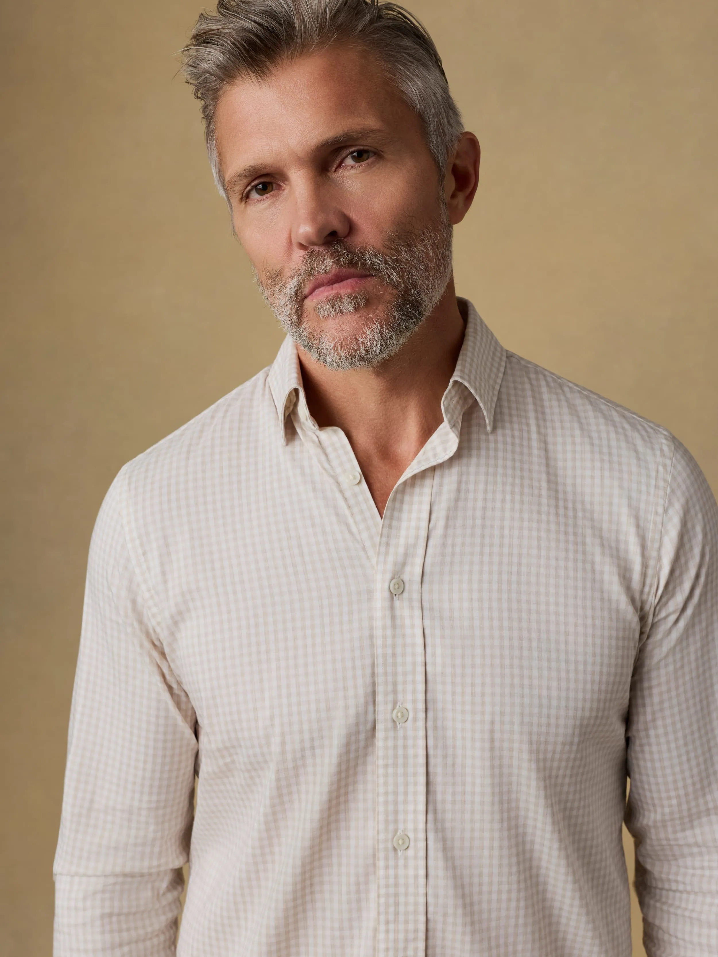 The Movement™ Shirt - Faded Khaki Gingham sold by Faherty product image thumbnail 5