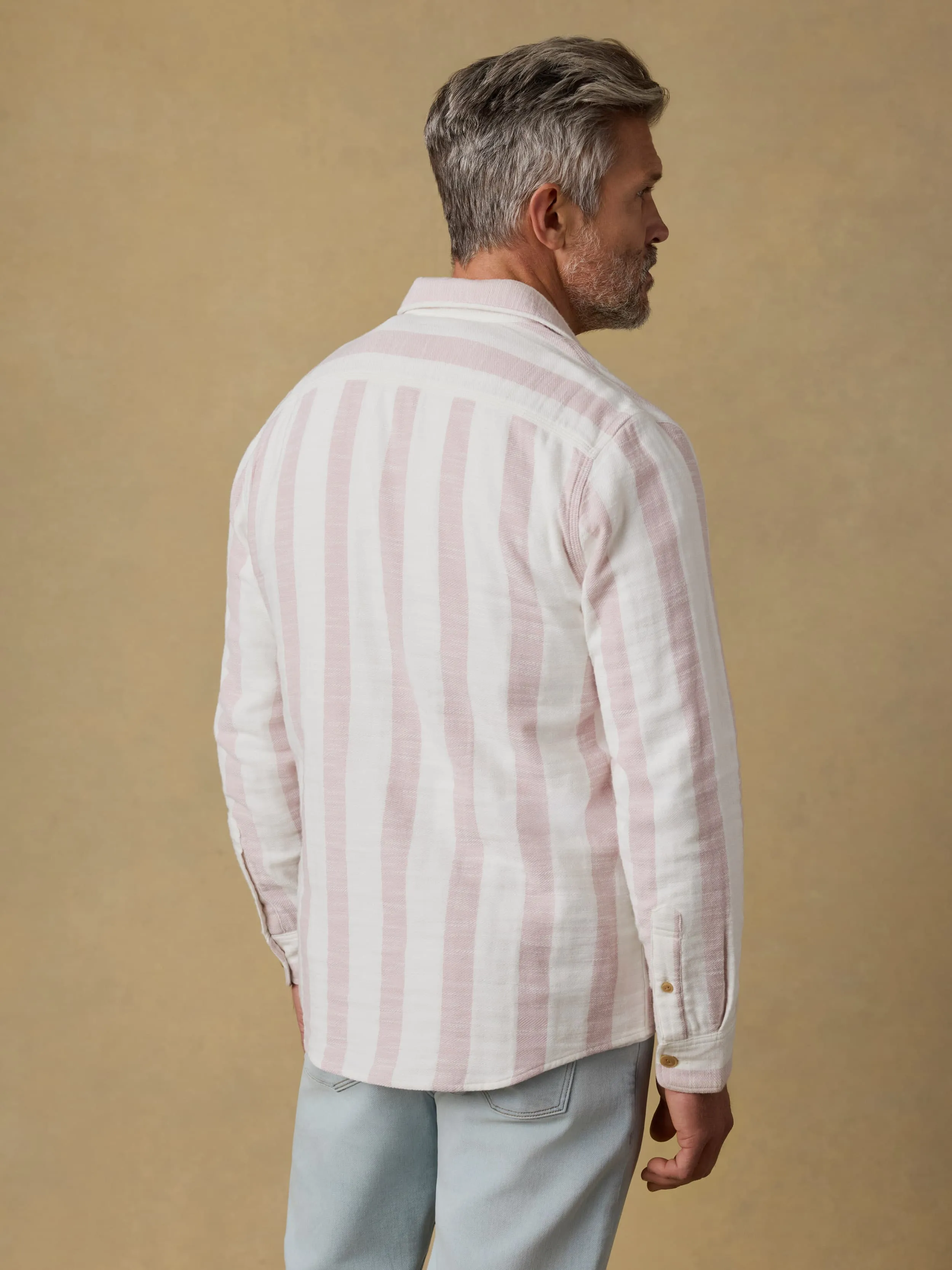 Belmar Workshirt - Sienna Cream Stripe sold by Faherty product image thumbnail 3