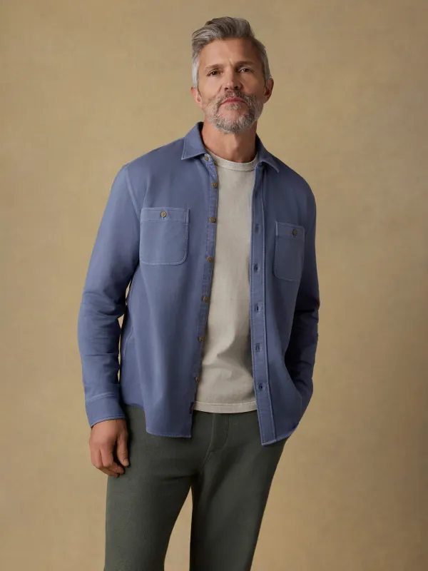 Field Knit Shirt - Flint Sky sold by Faherty