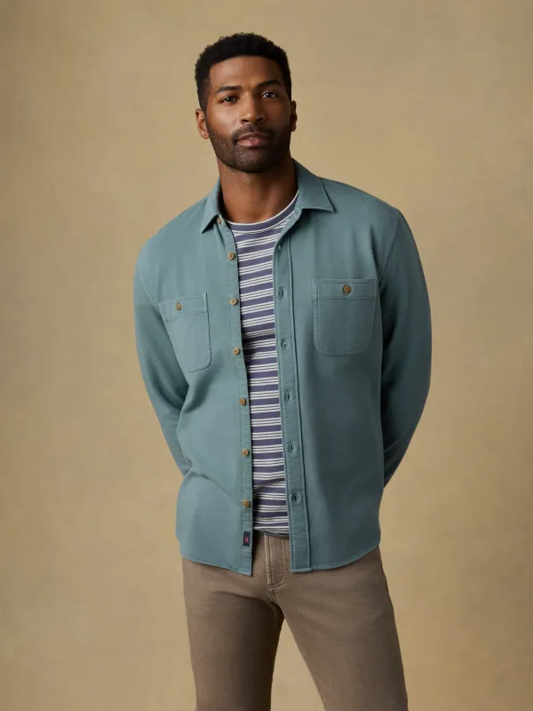 Field Knit Shirt - Aspen Green sold by Faherty
