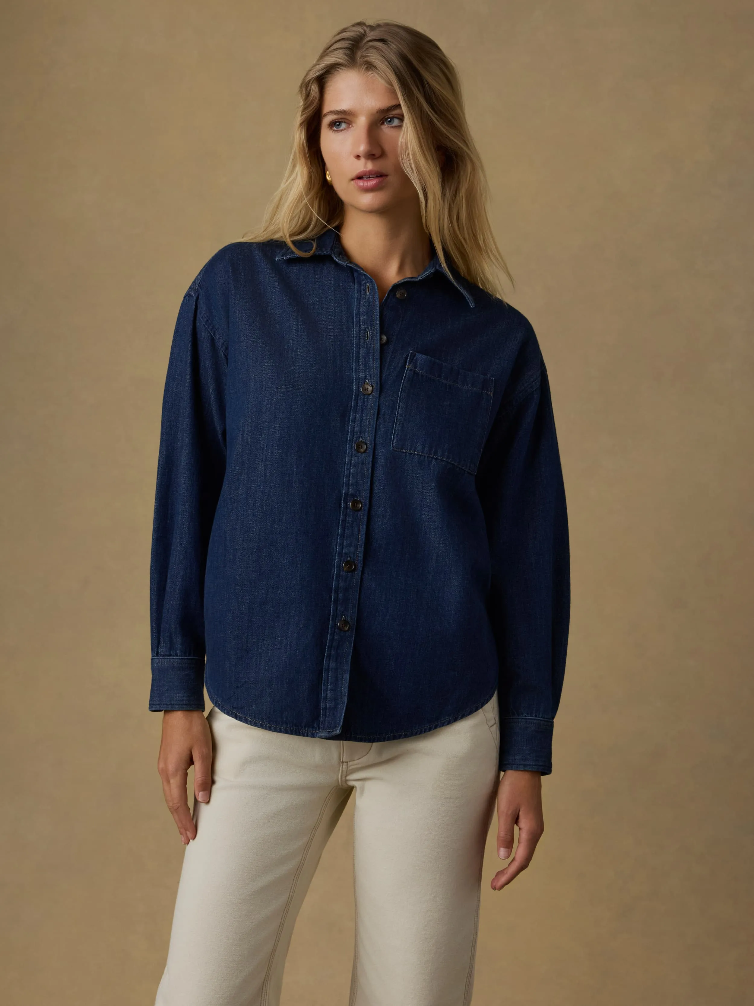 Sunfair Denim Shirt - Dark Sea Wash sold by Faherty product image thumbnail 3