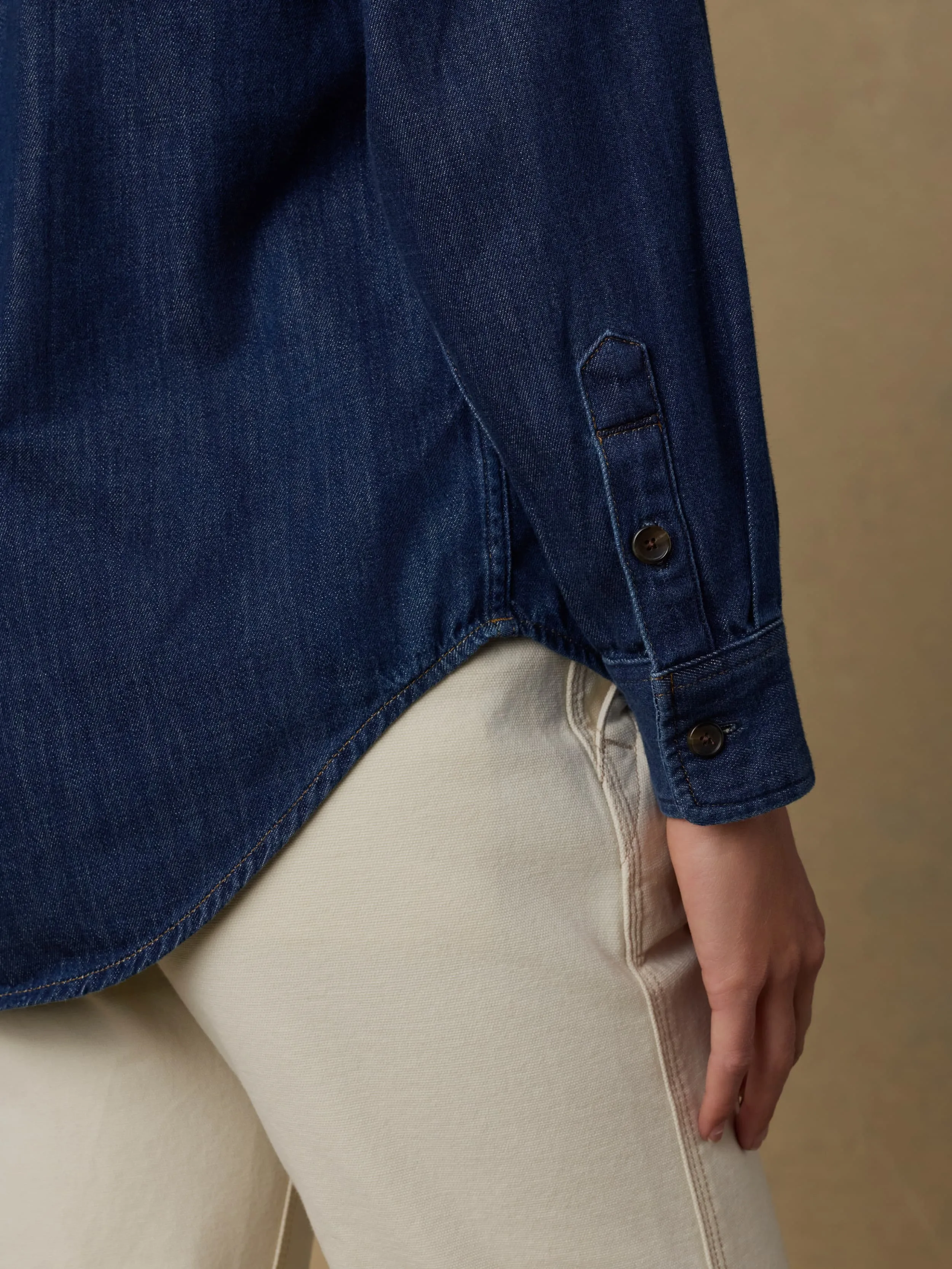 Sunfair Denim Shirt - Dark Sea Wash sold by Faherty product image thumbnail 5