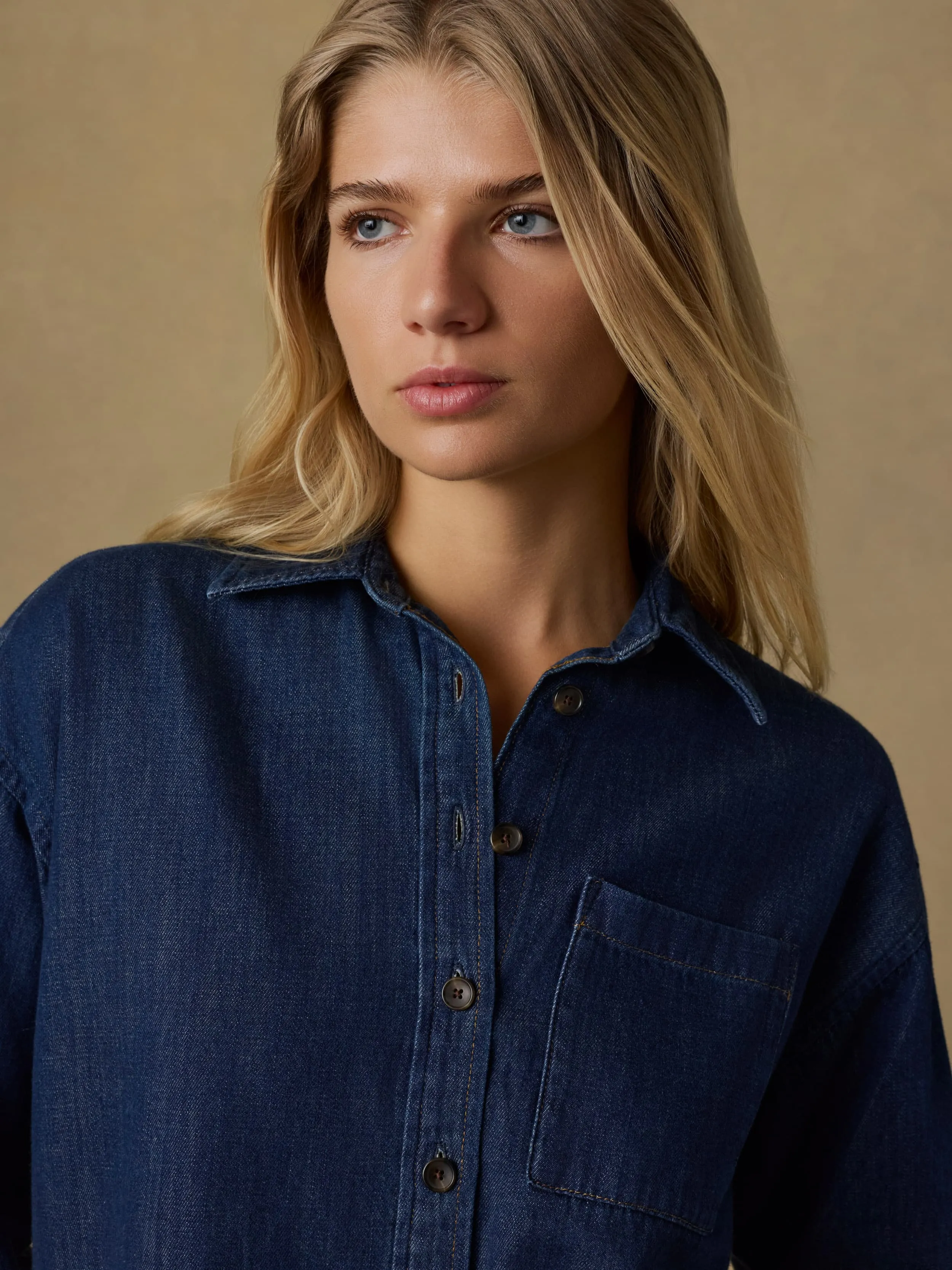 Sunfair Denim Shirt - Dark Sea Wash sold by Faherty product image thumbnail 4