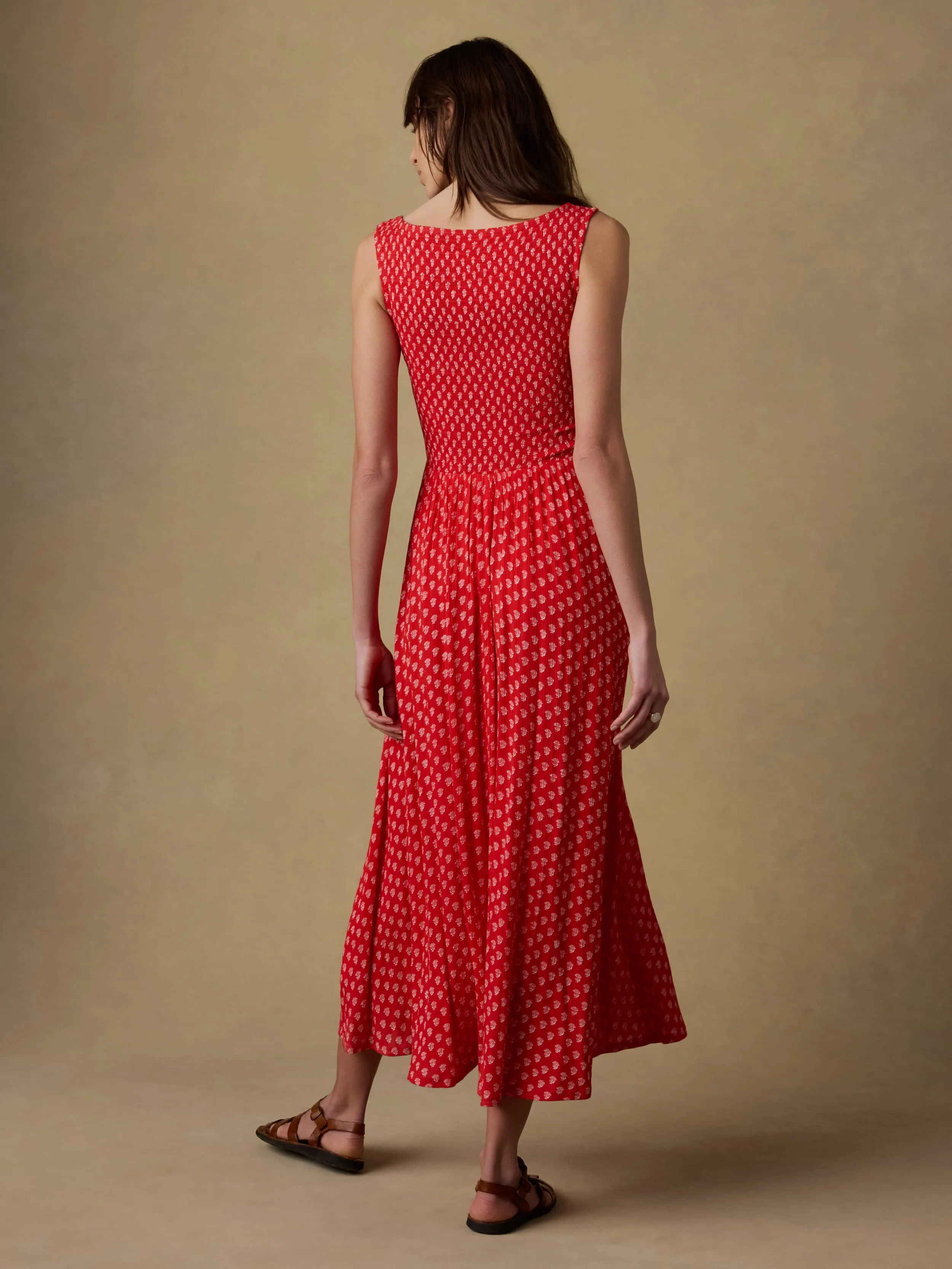 Sophia Smocked Dress - Red Lotus Floral sold by Faherty product image thumbnail 3