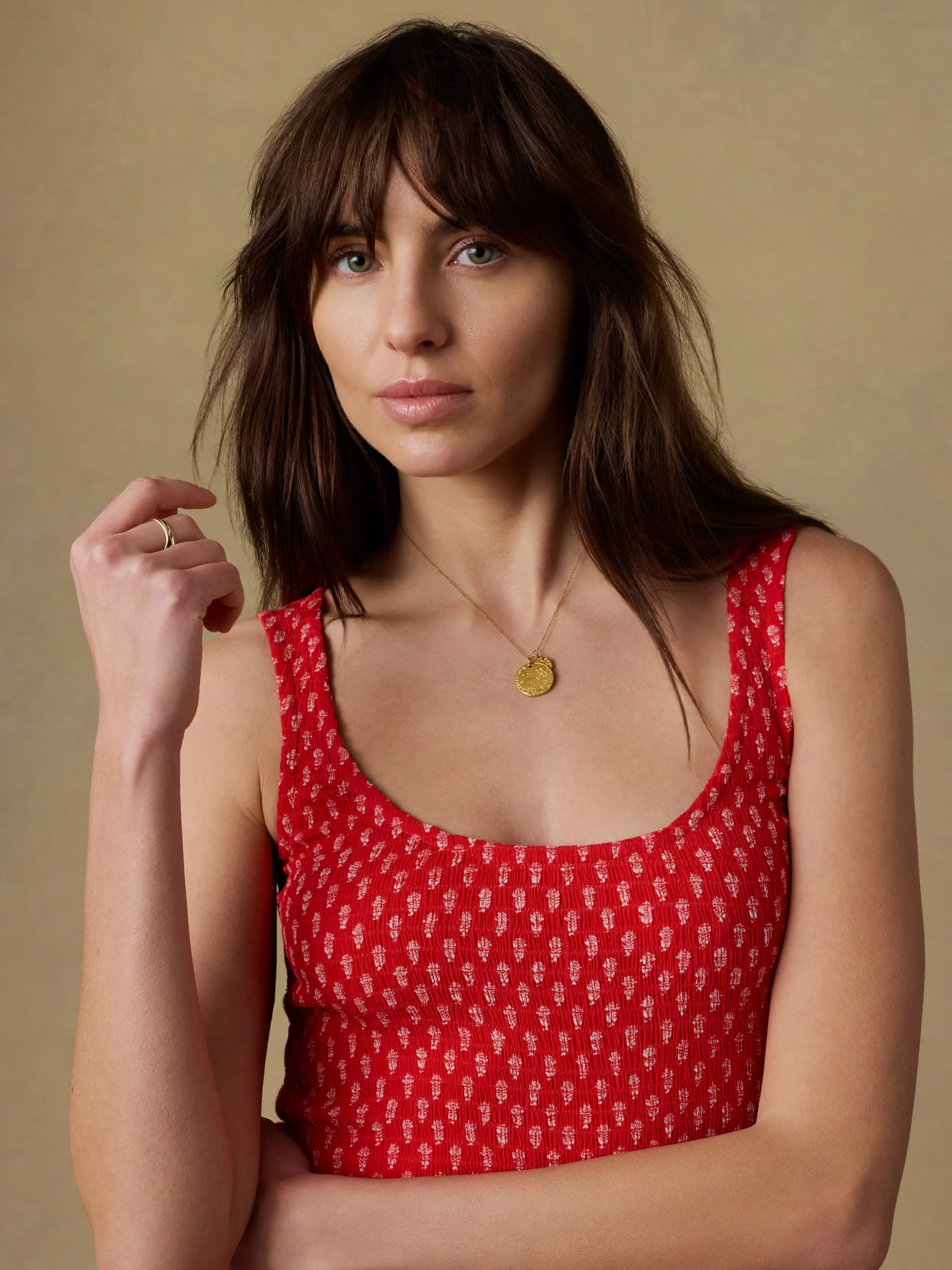 Sophia Smocked Dress - Red Lotus Floral sold by Faherty product image thumbnail 4