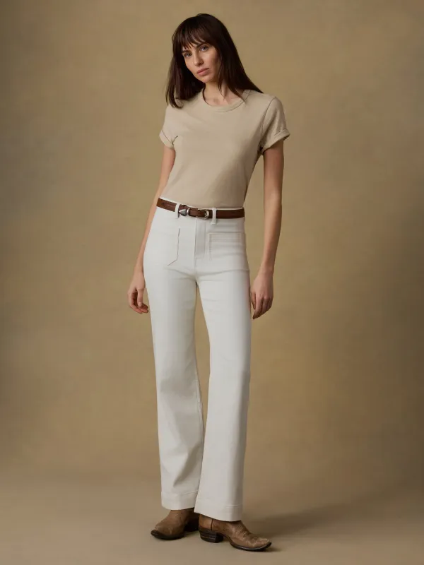 Sunwashed Regenerative Tee - White Pepper sold by Faherty