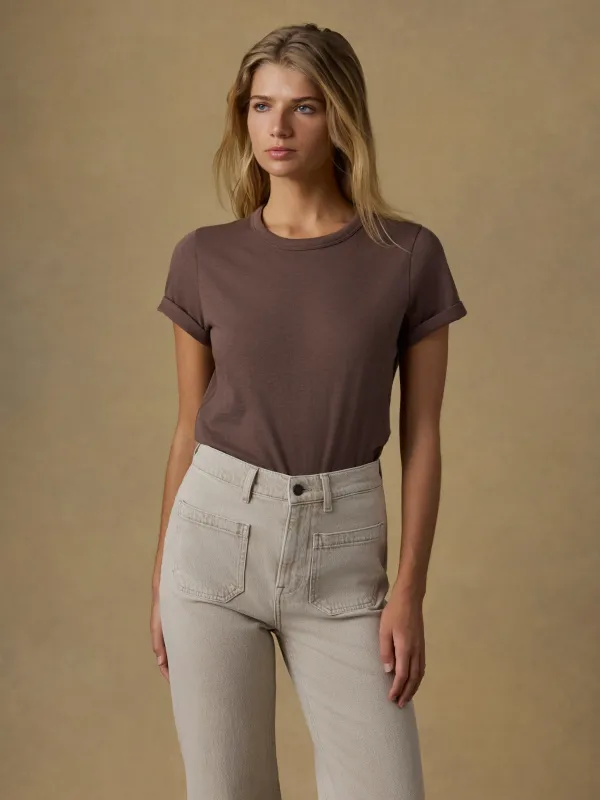 Sunwashed Regenerative Tee - Alpine Brown sold by Faherty