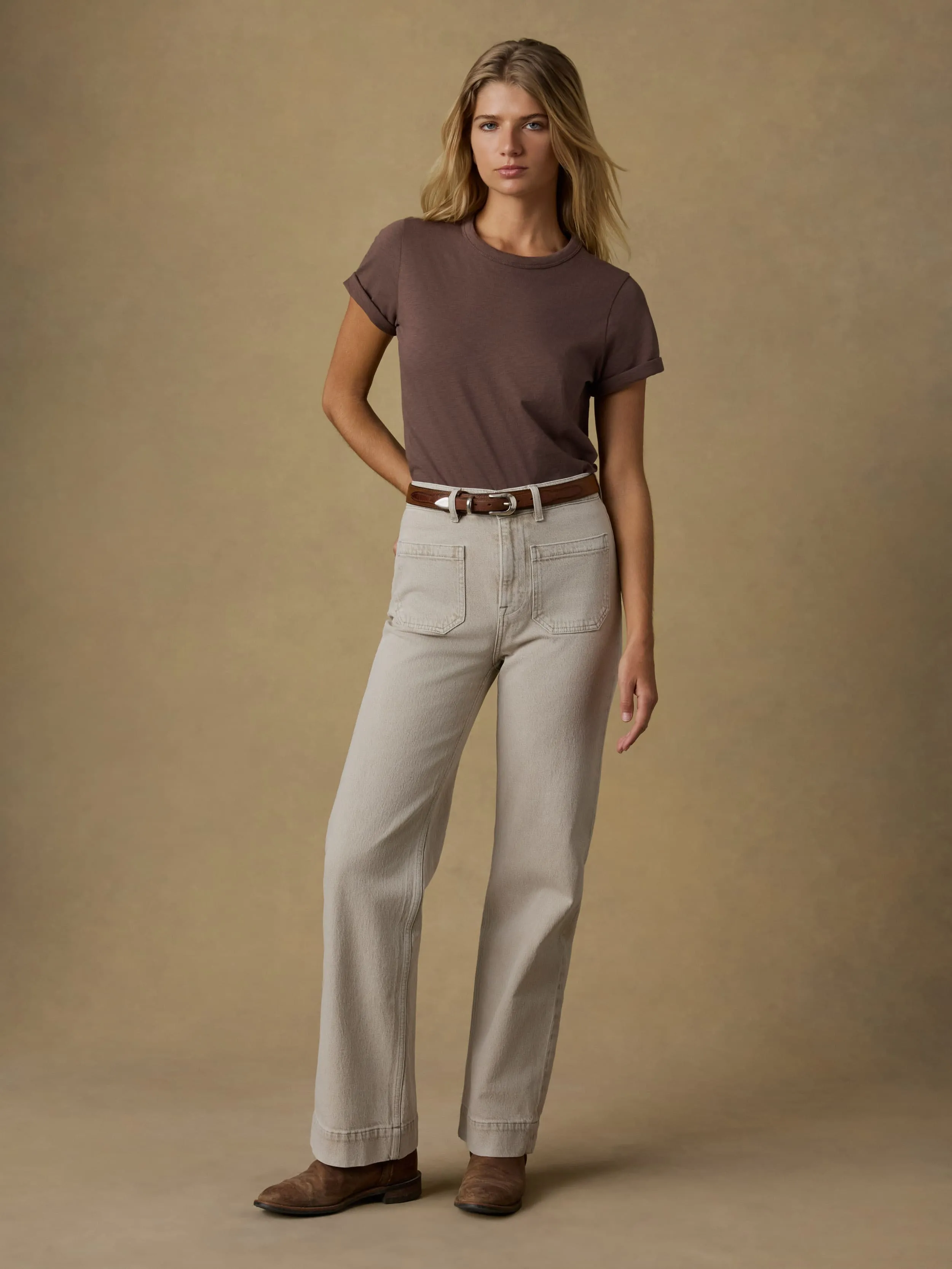 Sunwashed Regenerative Tee - Alpine Brown sold by Faherty product image thumbnail 4