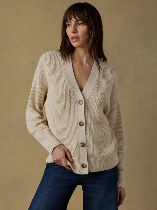 Miramar Linen Relaxed Cardigan - Summer Sand sold by Faherty