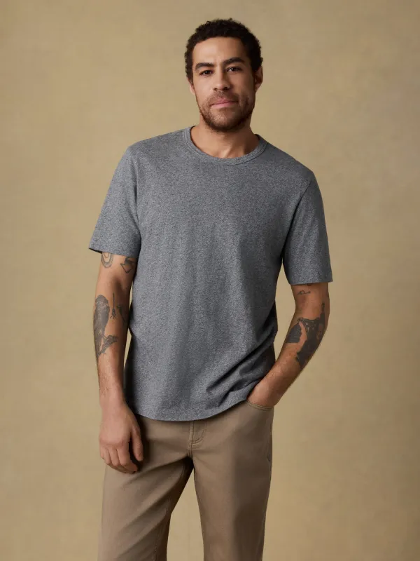 Sunwashed Regenerative Tee - Pebble Grey Heather sold by Faherty
