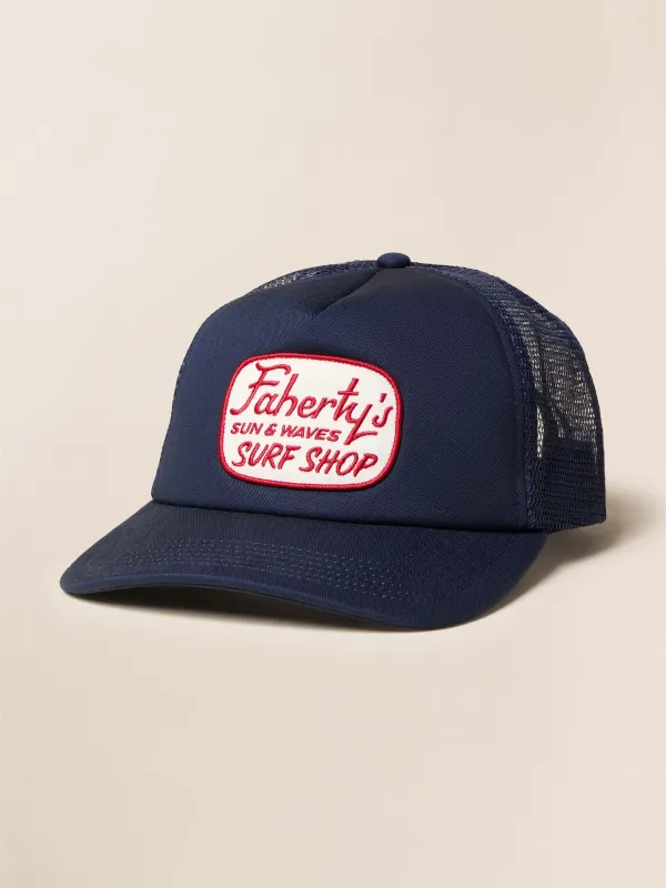 Surf Shop Trucker Hat - Blue Nights sold by Faherty