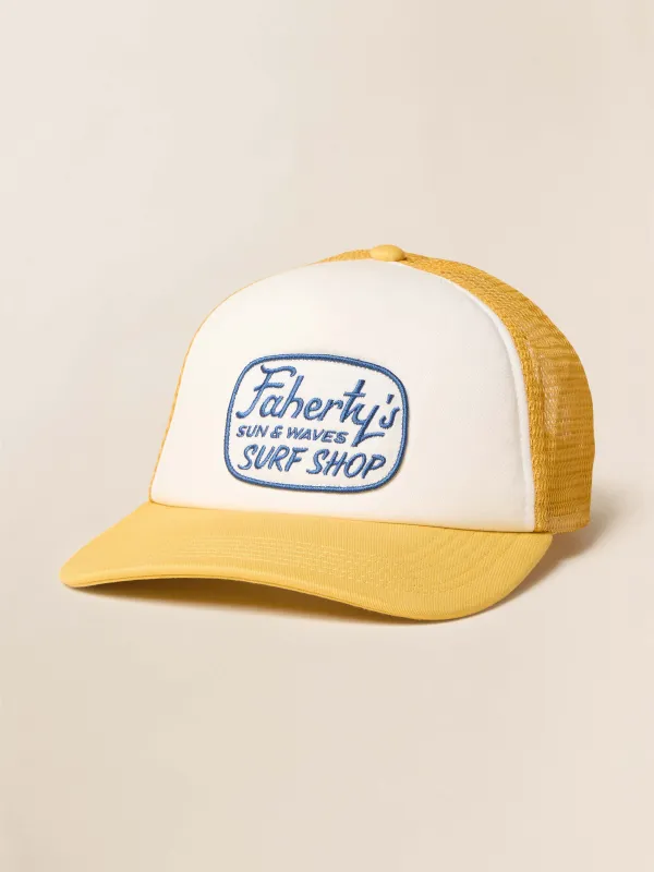 Surf Shop Trucker Hat - Fading Sun sold by Faherty