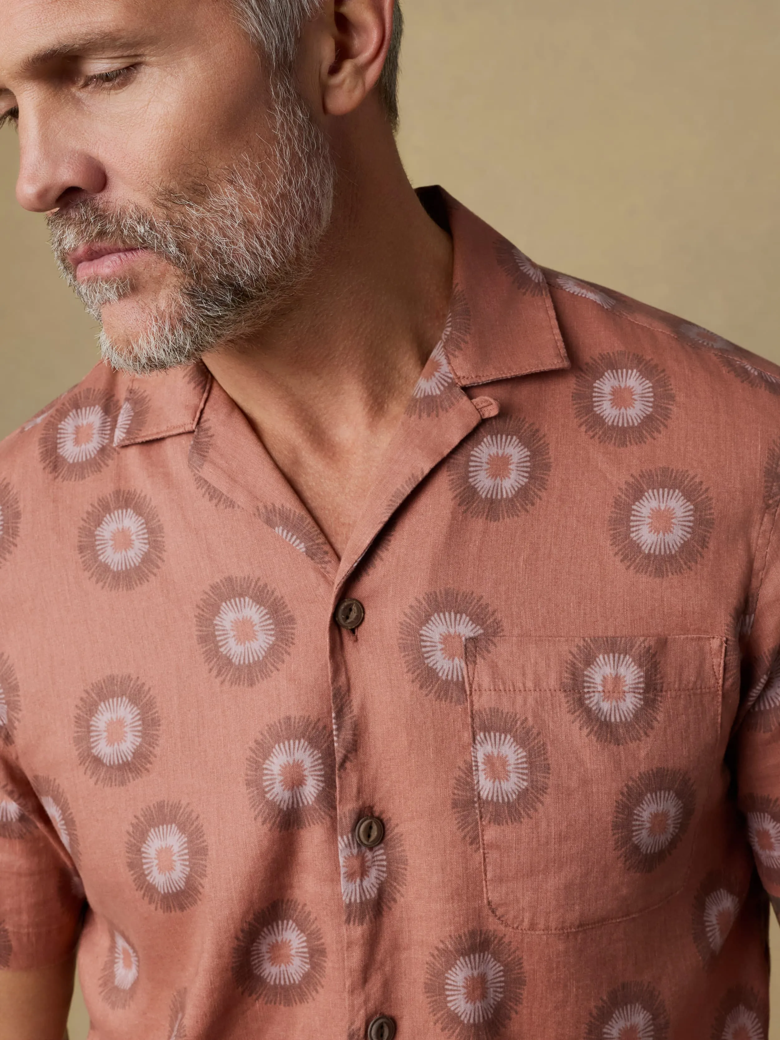 Short-Sleeve Breeze Camp Shirt - Sienna Coast Fireworks sold by Faherty product image thumbnail 4