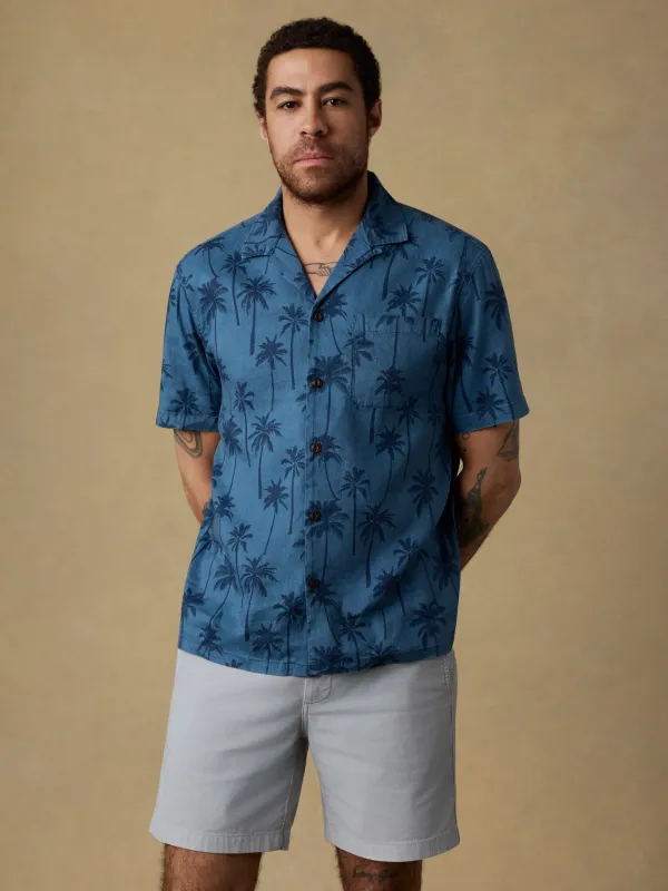 Short-Sleeve Breeze Camp Shirt - Ocean Shore Trees sold by Faherty