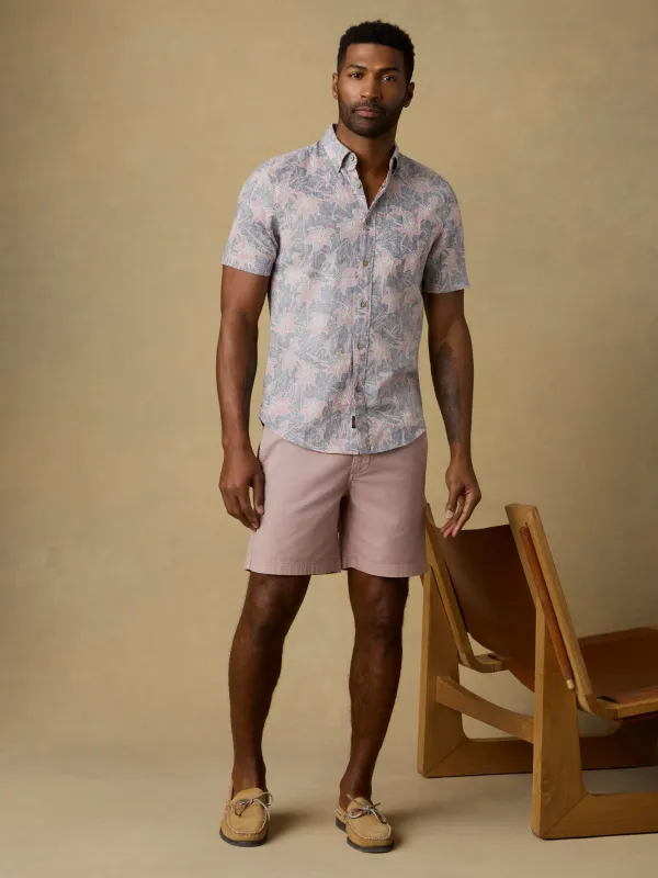 Short-Sleeve Breeze Shirt - Navy Red Lotus sold by Faherty