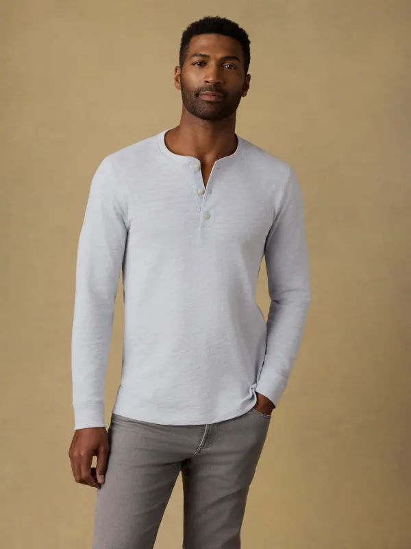 Sunwashed Slub Henley - Coastal Breeze sold by Faherty